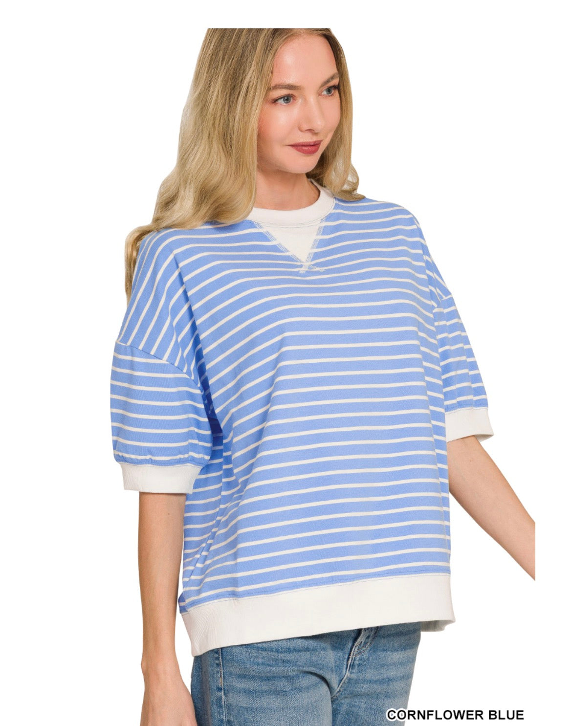 Striped Banded Pullover