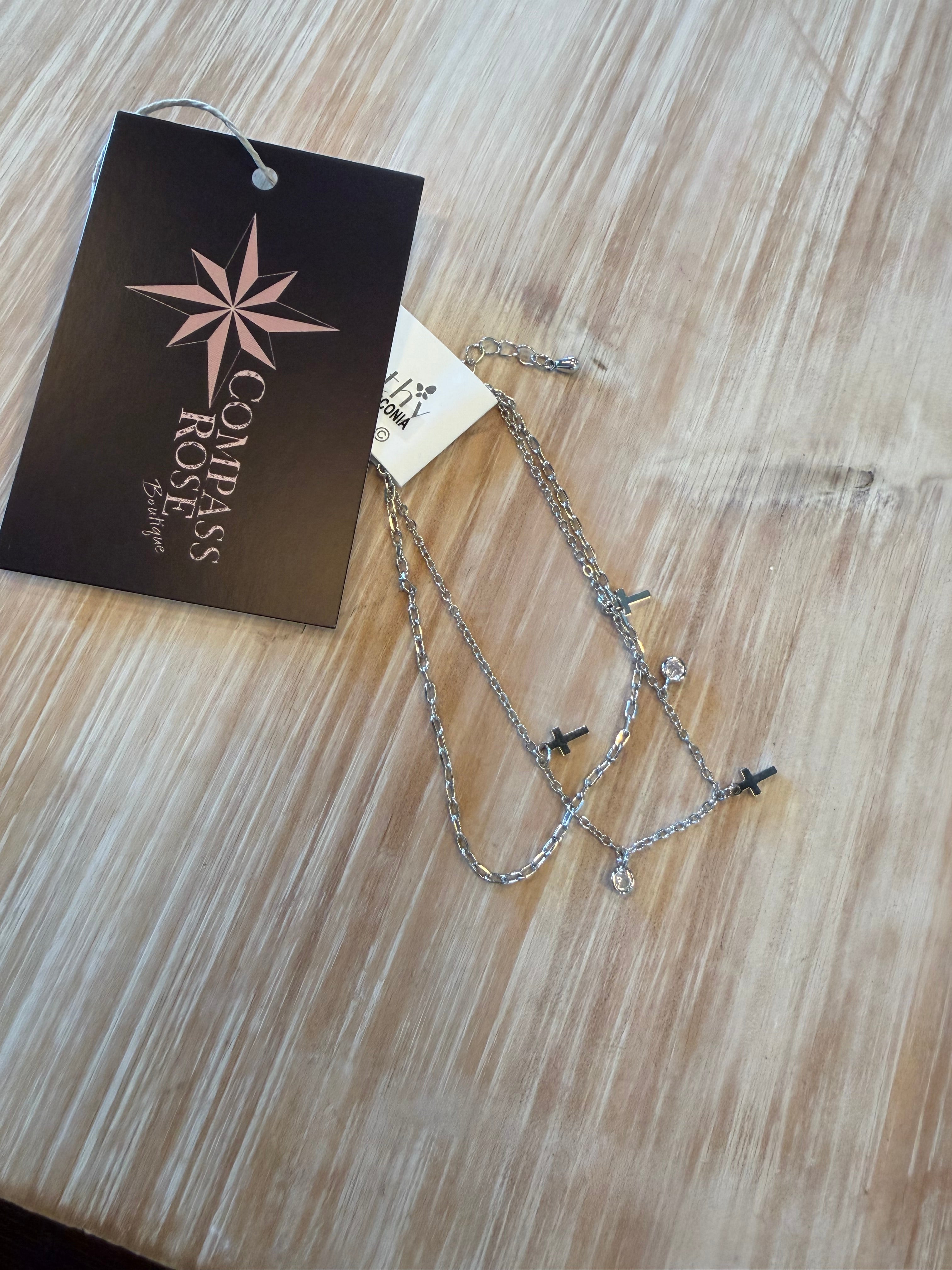 Cross Pendant Duo Bracelet