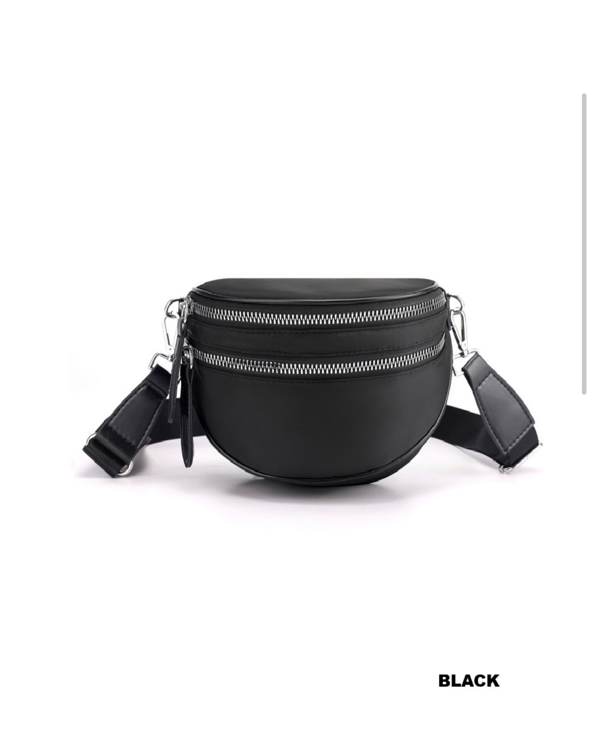 Double Zip Crescent Sling Bum Bag