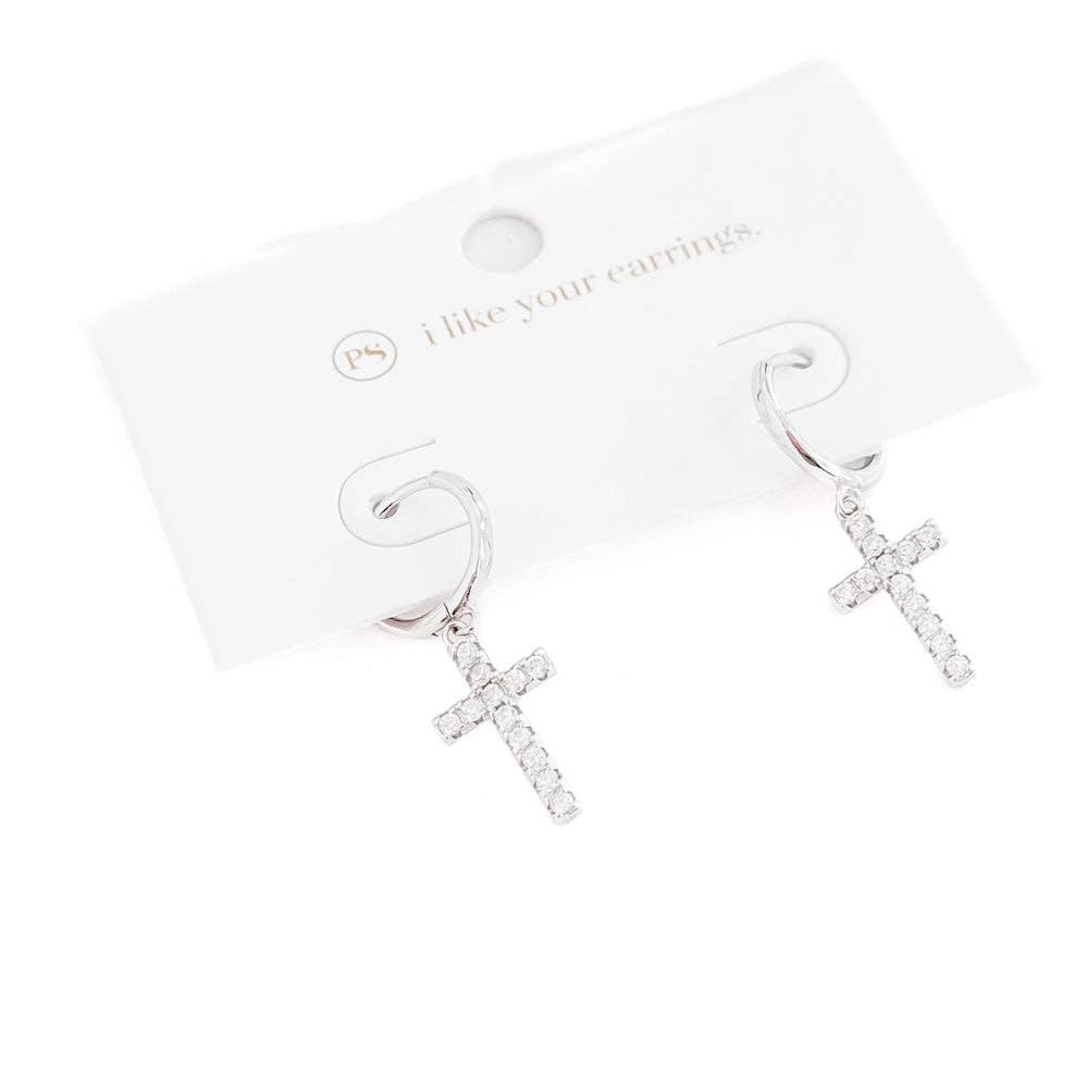 Taryn Diamond Cross Earrings