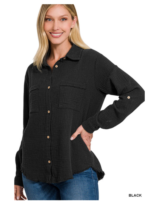 Double Gauze  Long Sleeve Shirt