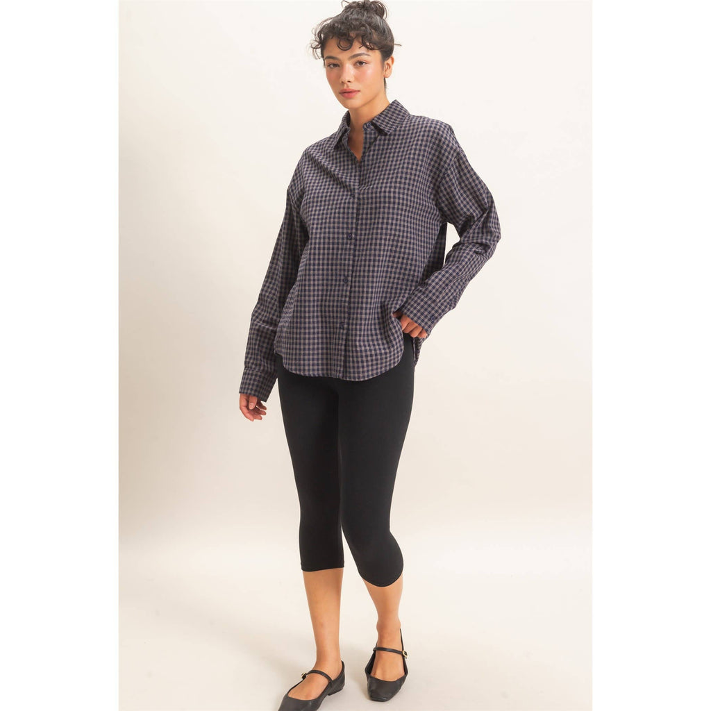 Plaid Button-Up Shirt