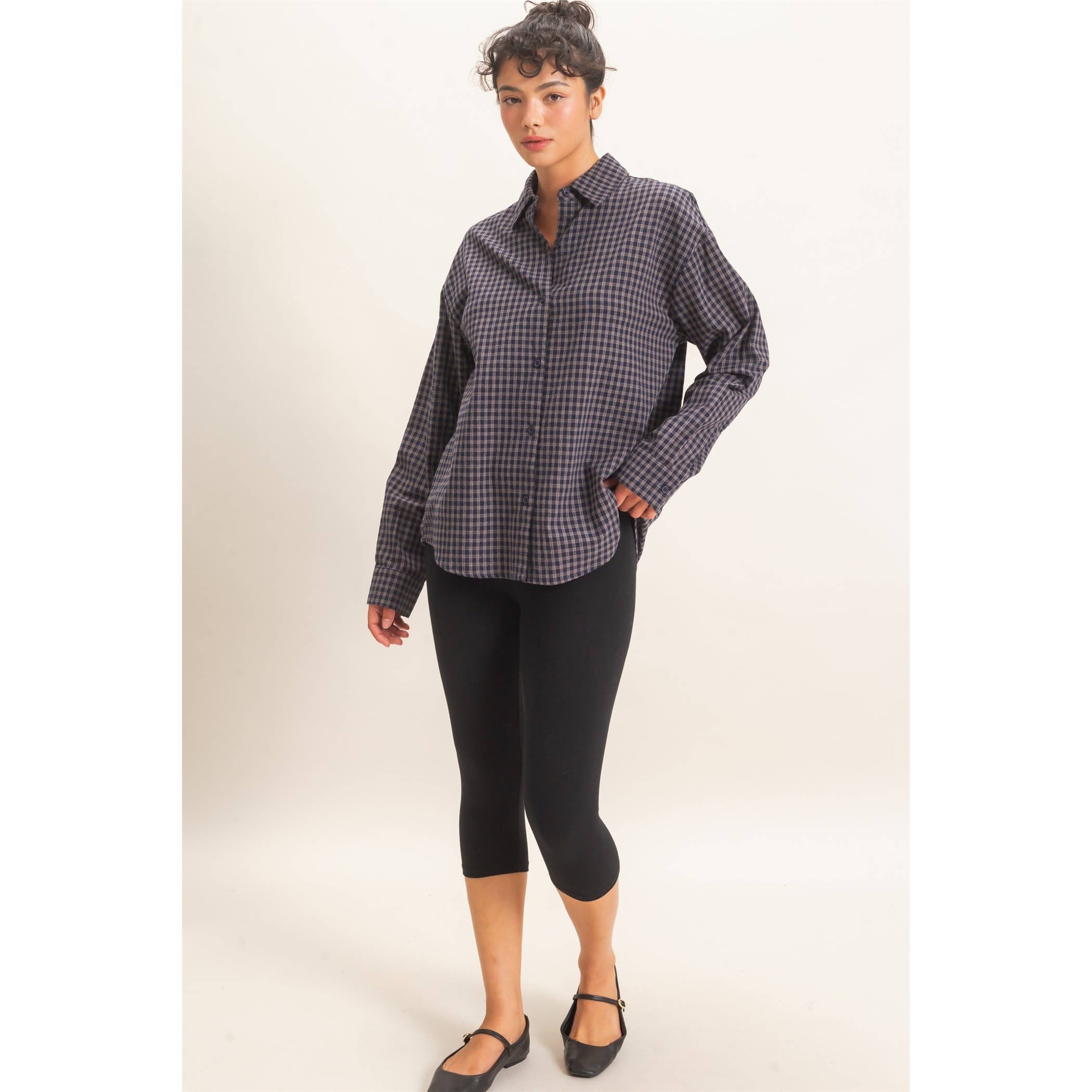 Plaid Button-Up Shirt