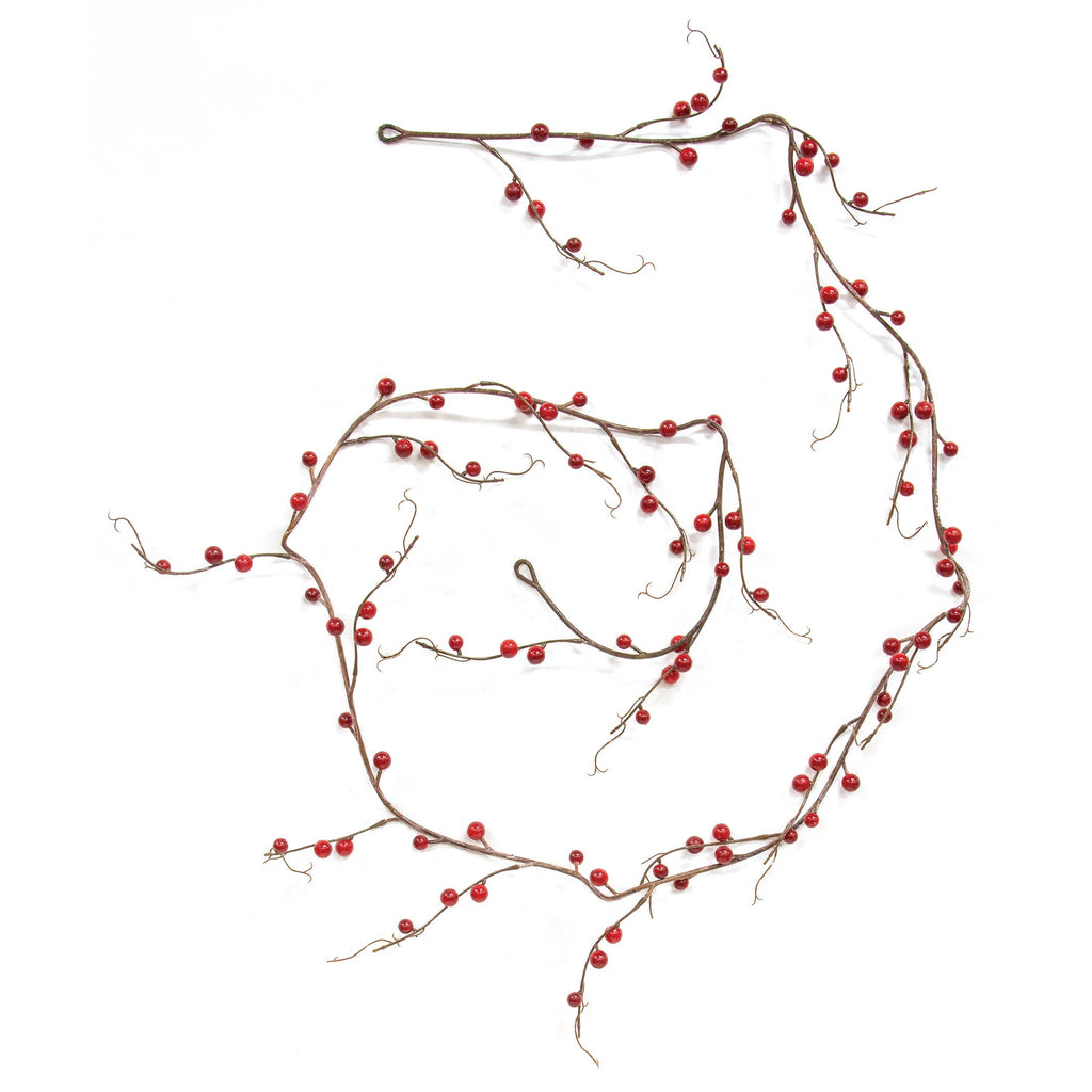 Rustic Red Holly Berries String Garland - 6 Ft.