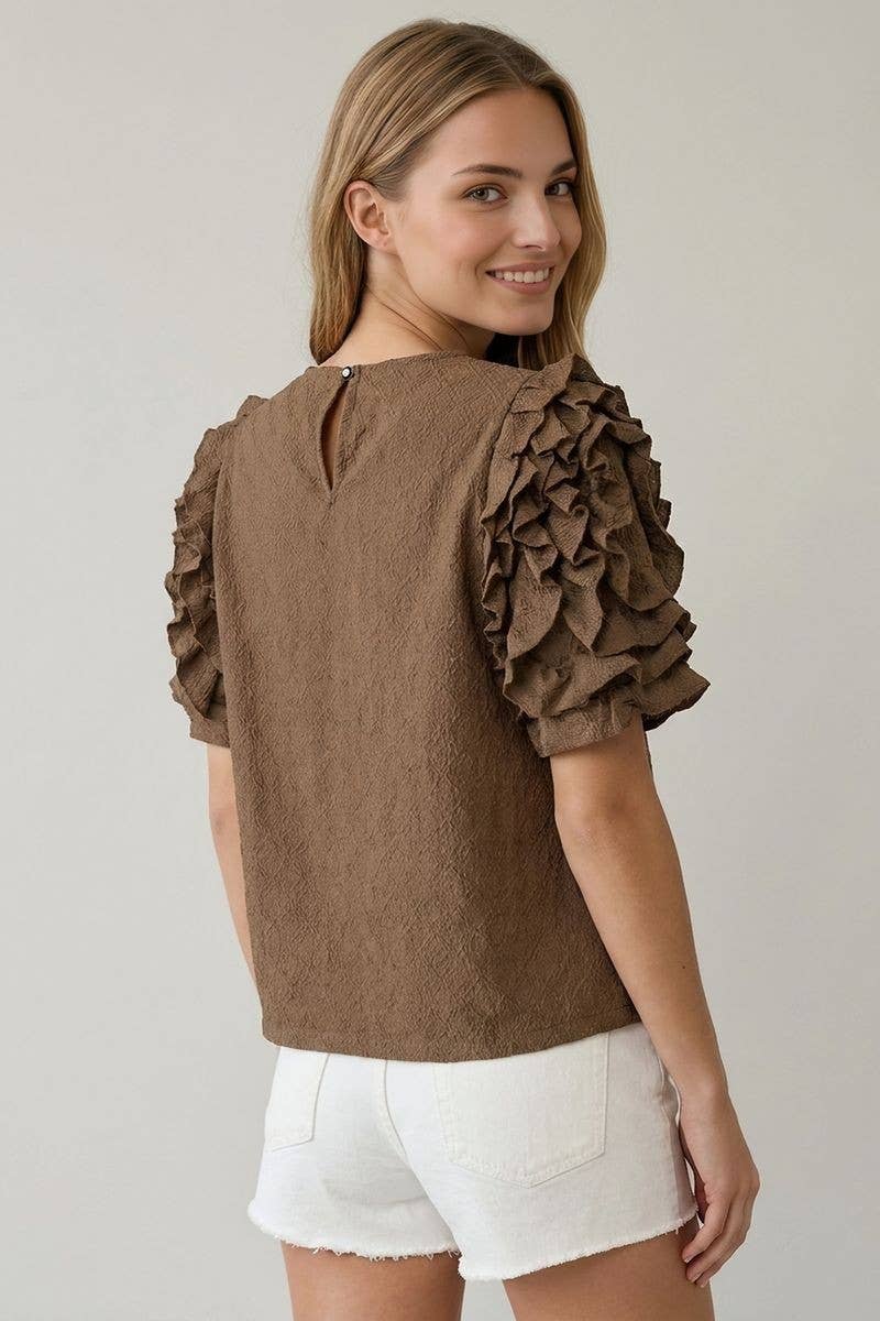 Ruffle Puff Sleeve Top