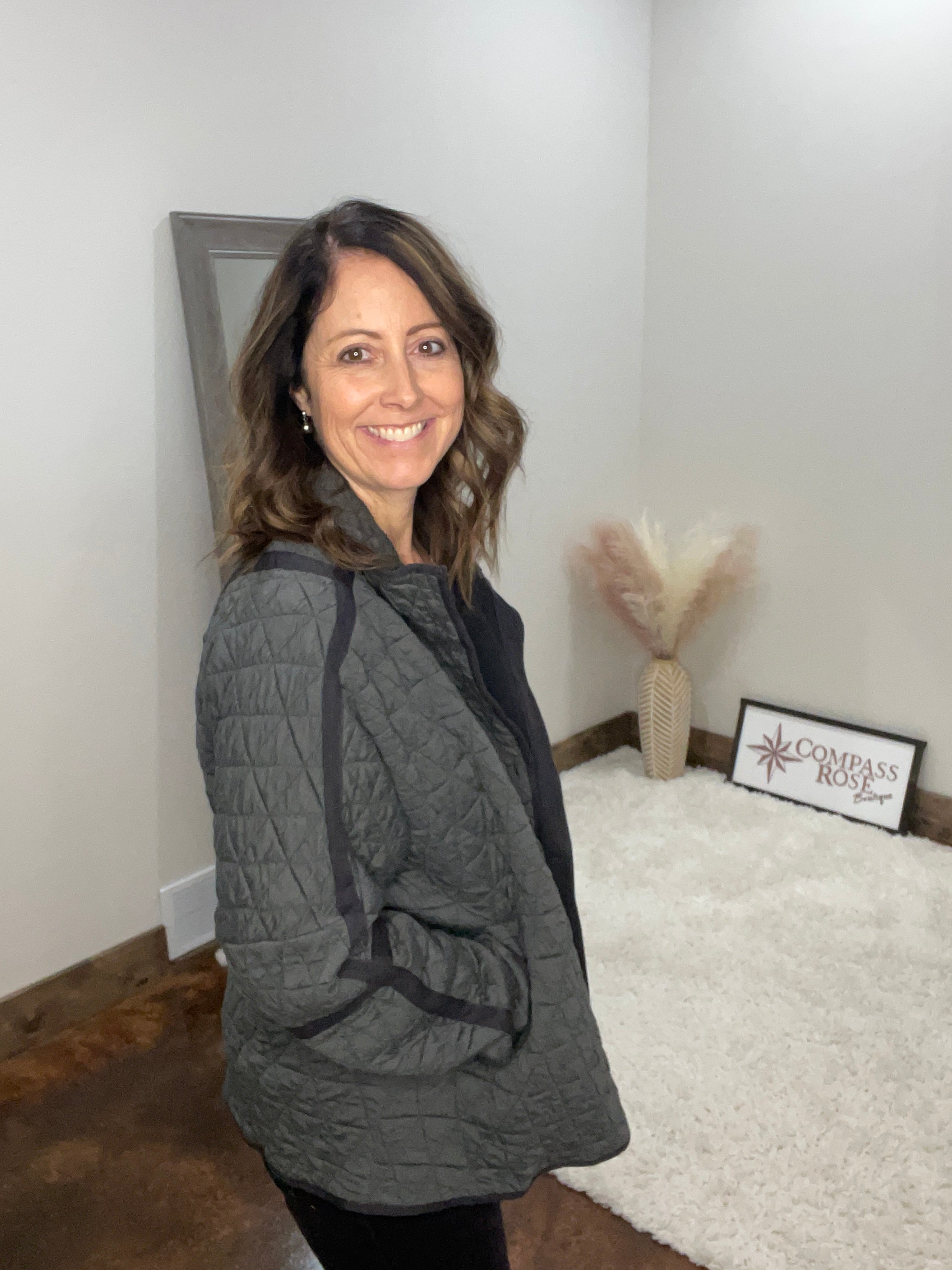 Oversized Soft Quilted Button Down Jacket