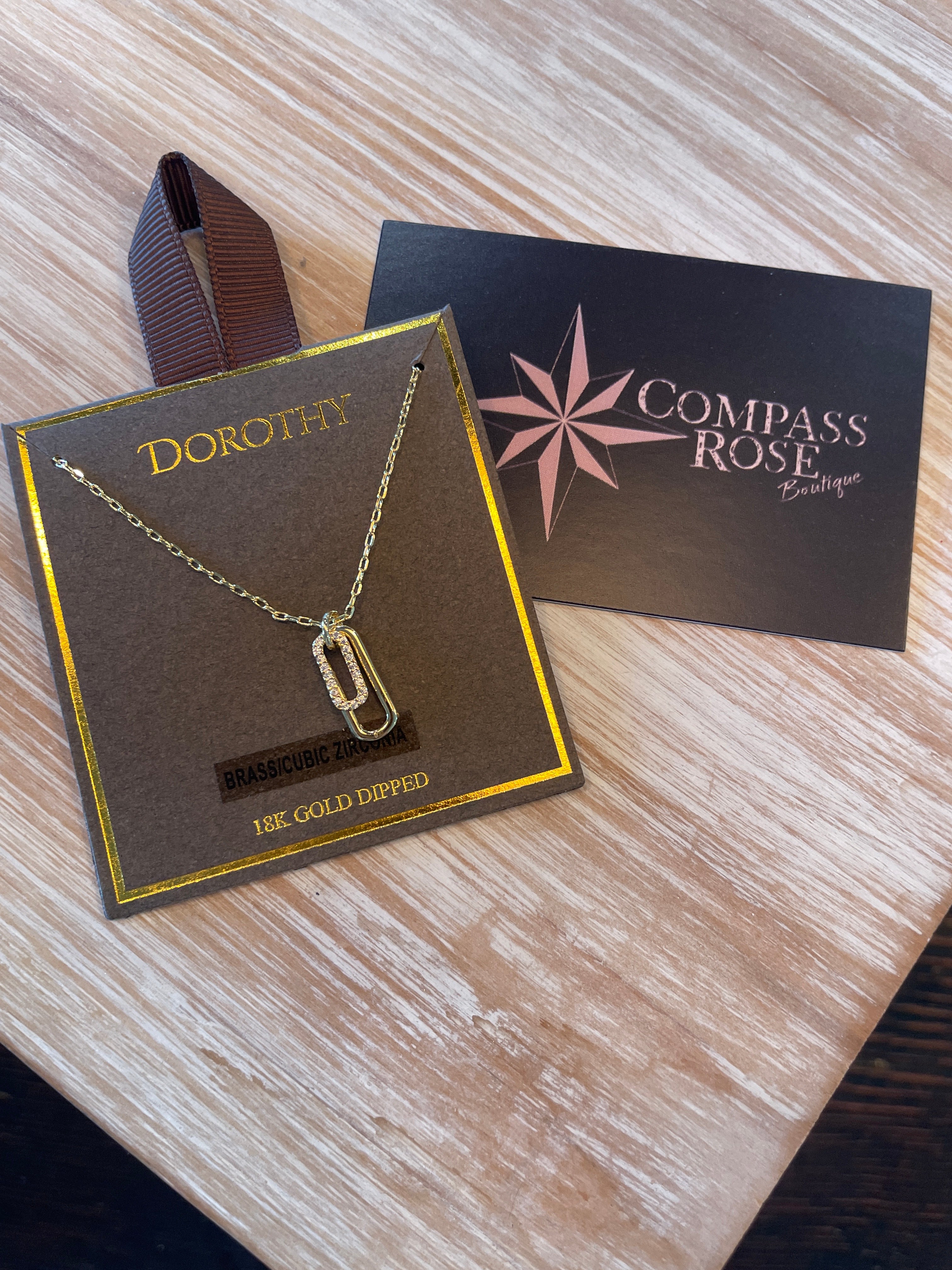 Double Oval Pendant Necklace