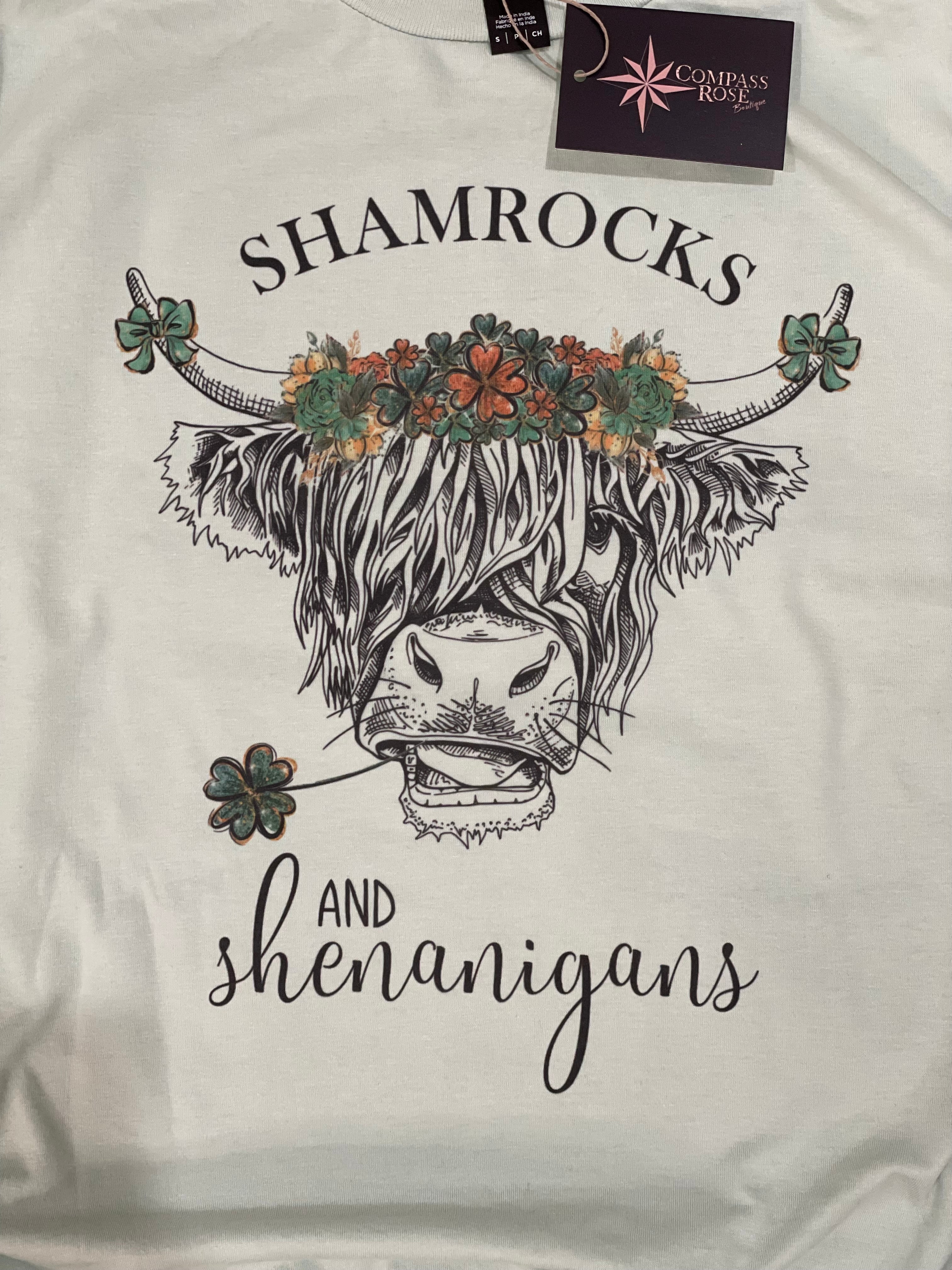 St. Patrick's Day Highland Cow Vintage Graphic Tee