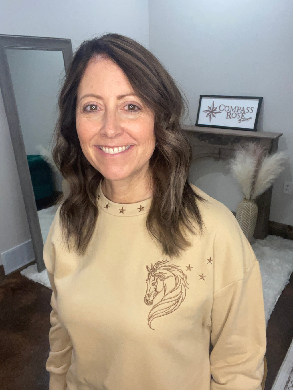 Giddy Up Horse Embroidered Sweatshirt