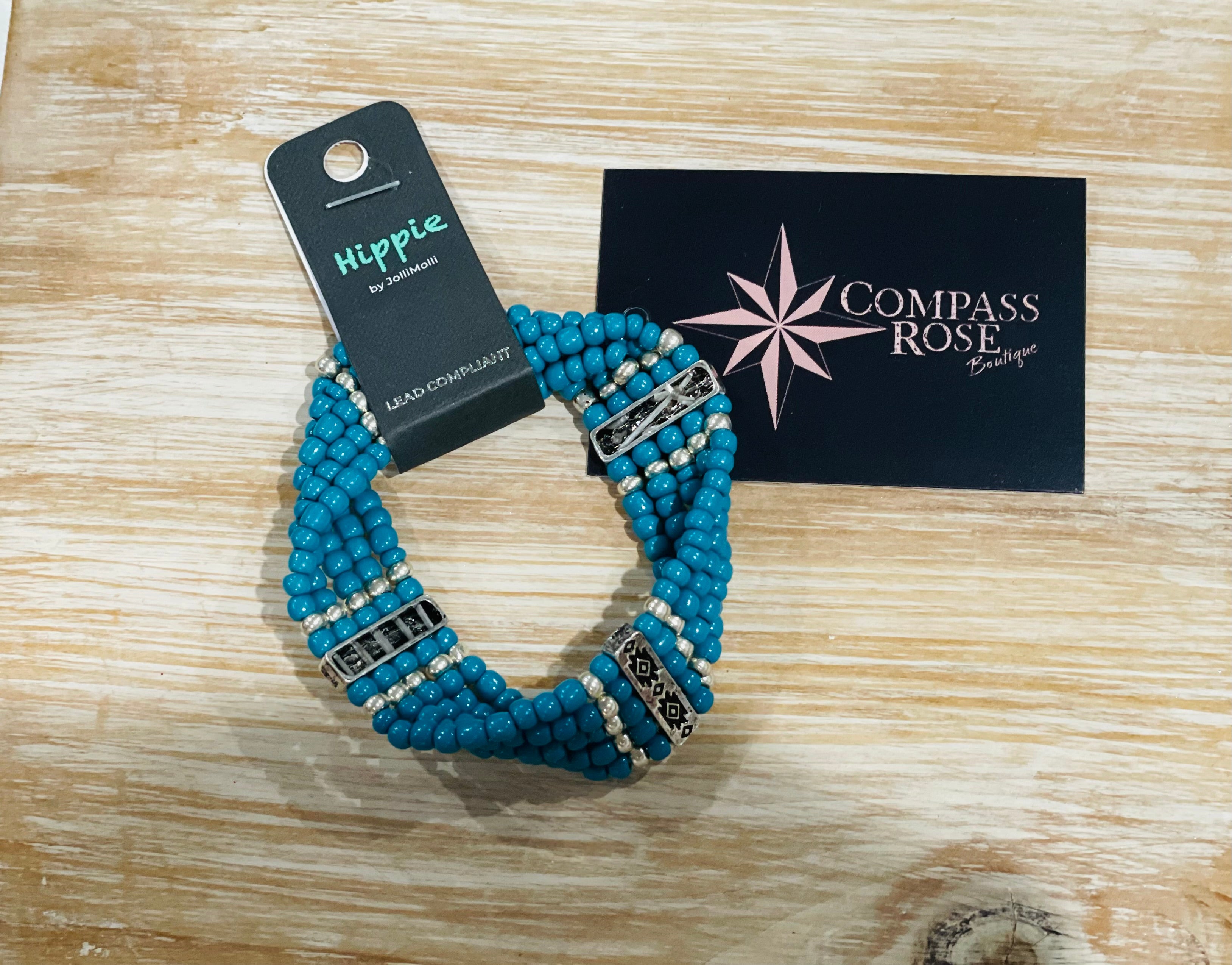 Aztec Turquoise 5-strand Stretch Bracelet