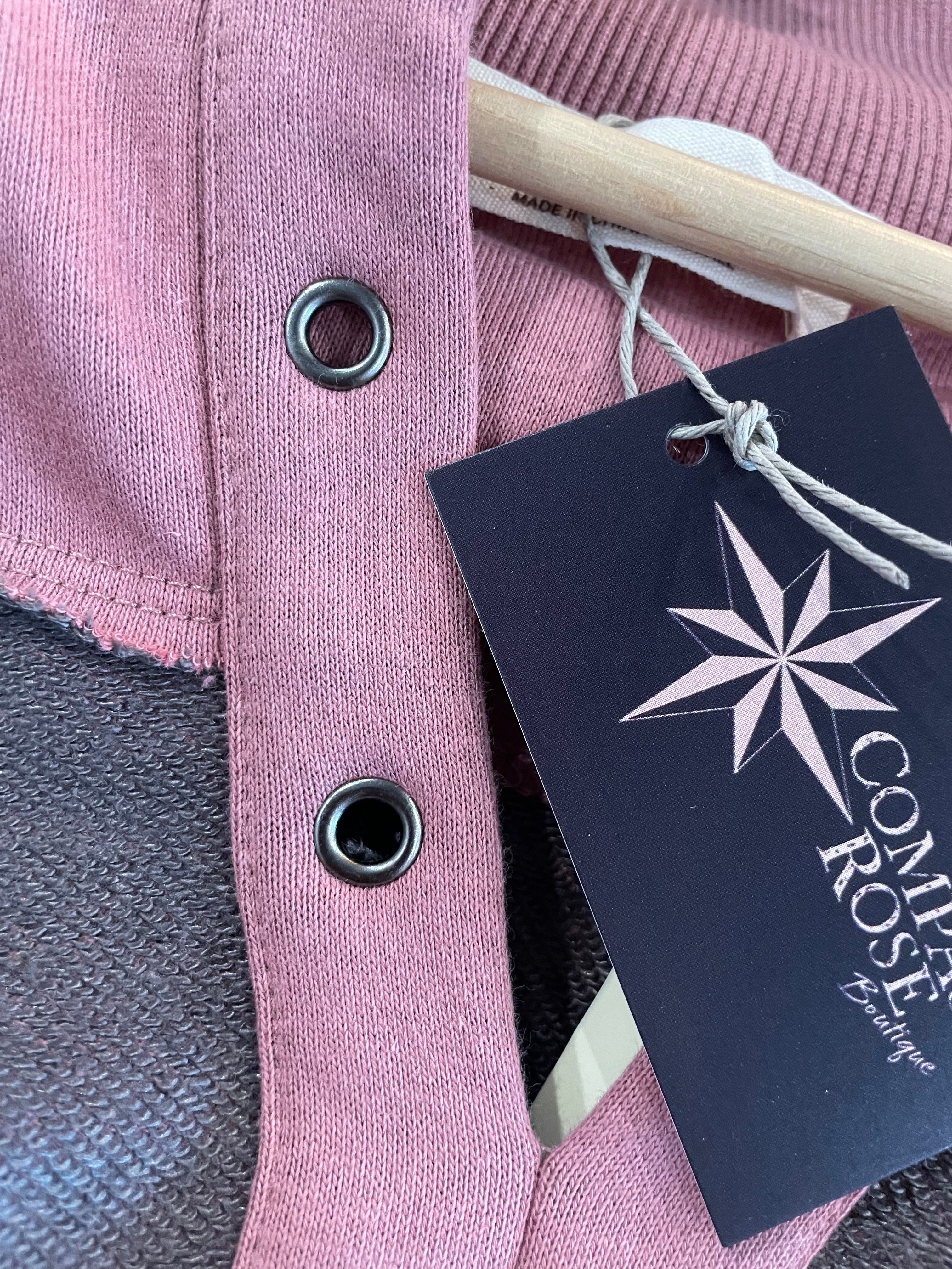 FRENCH TERRY OVER SIZED COLOR BLOCK TOP