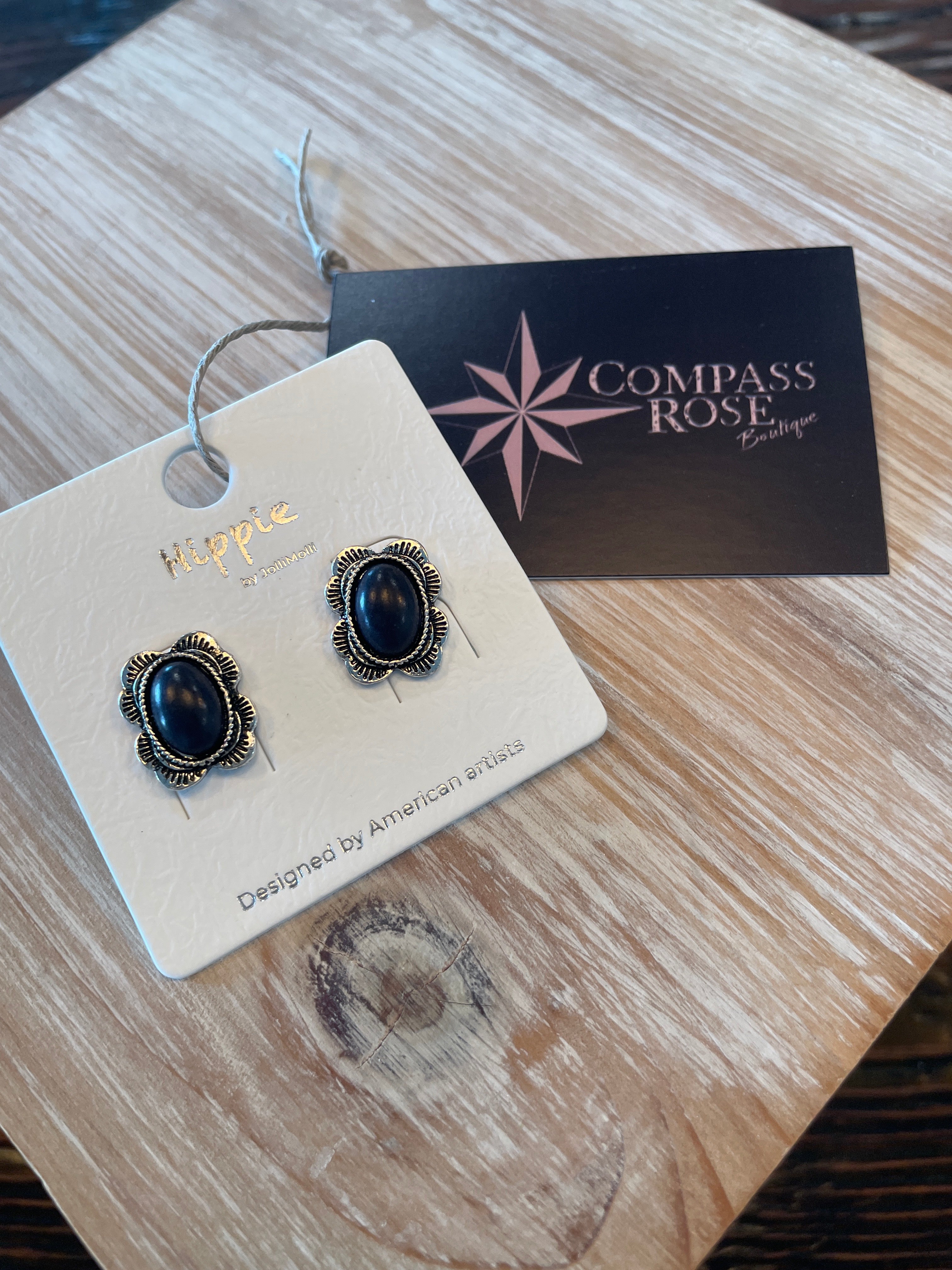 Black Stone Earrings