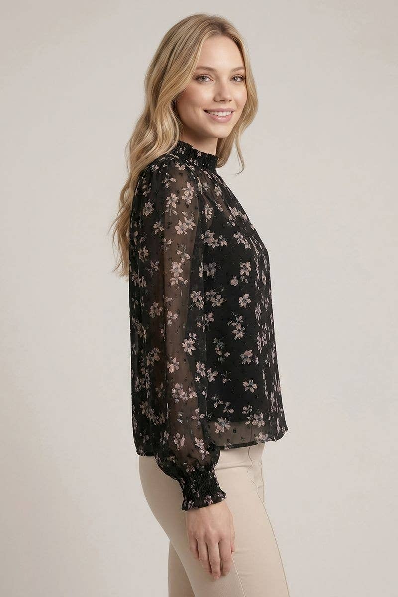 Floral Print Back Tie Top