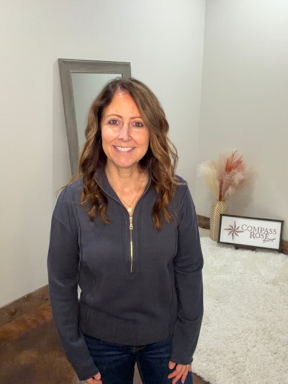 Viscose Half Zip Sweater
