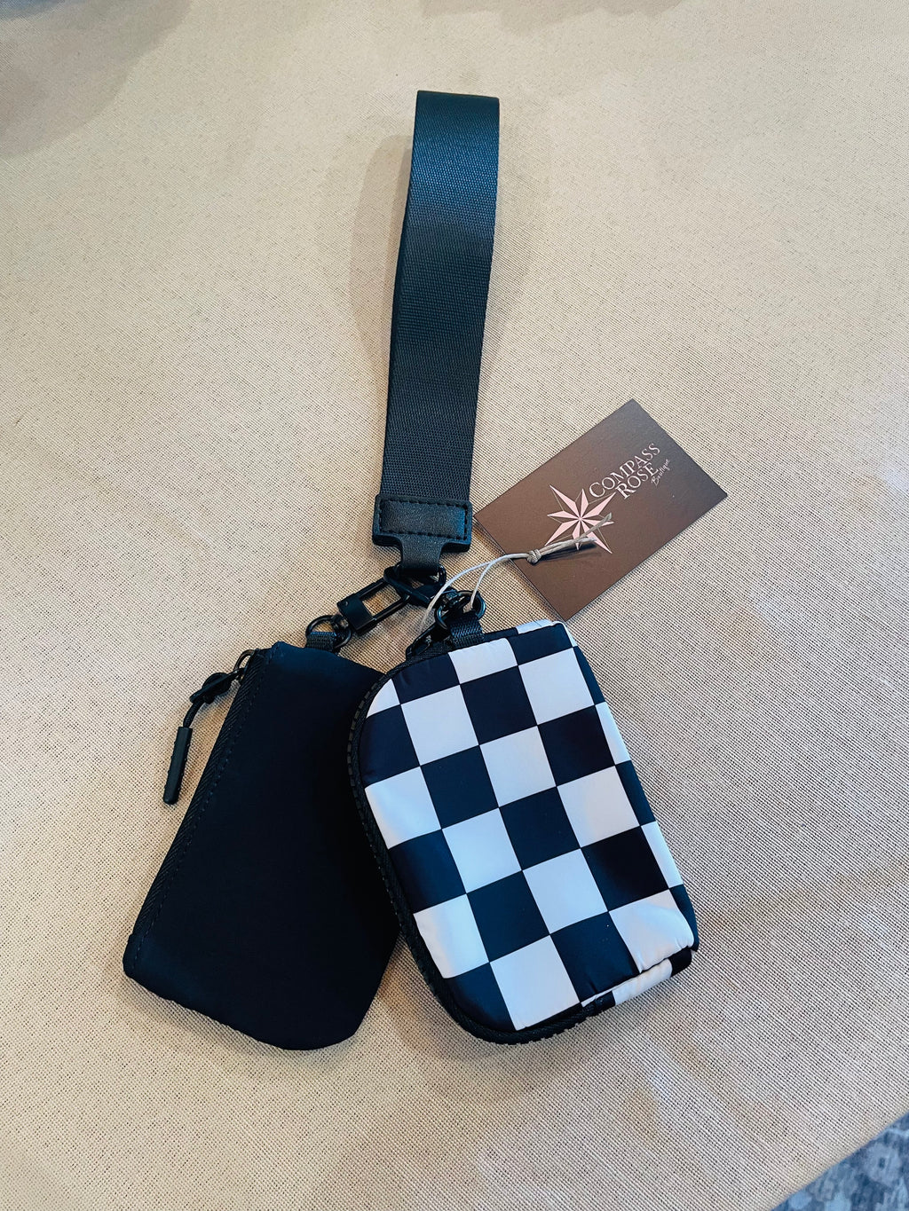 Dual Pouch Wristlet Keychain Wallet