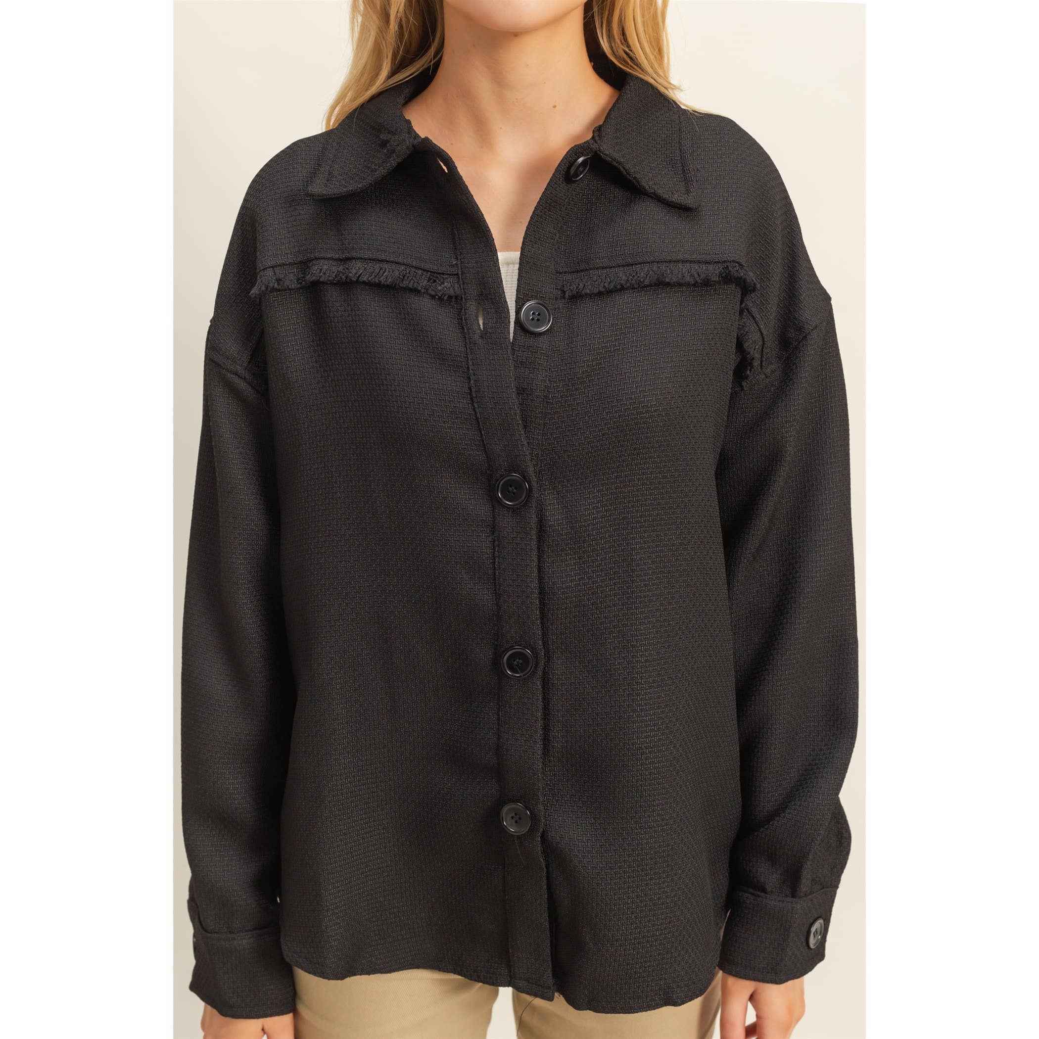 Chic Fray Detail Shacket