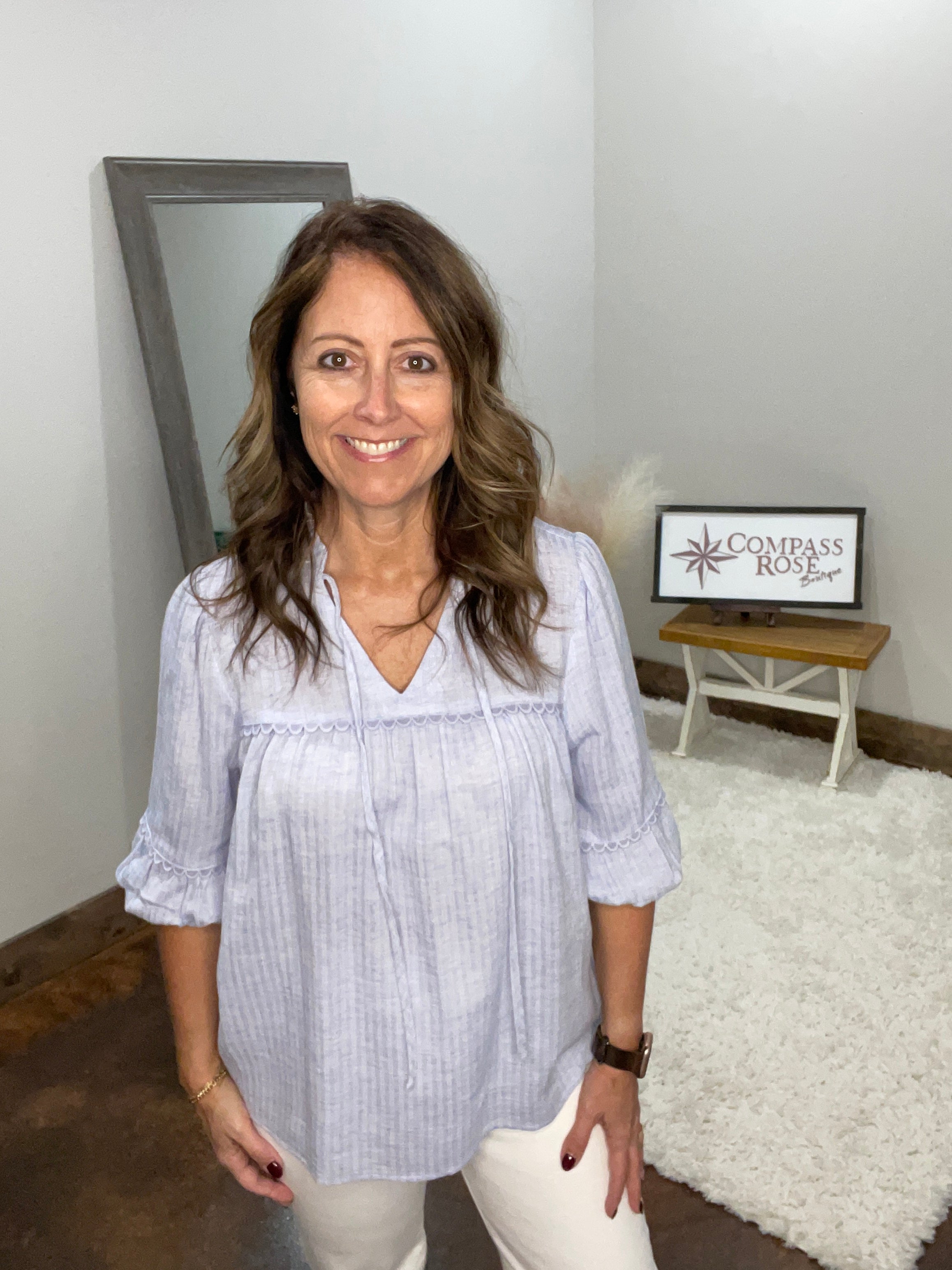 Yarn Dye Pinstriped Top