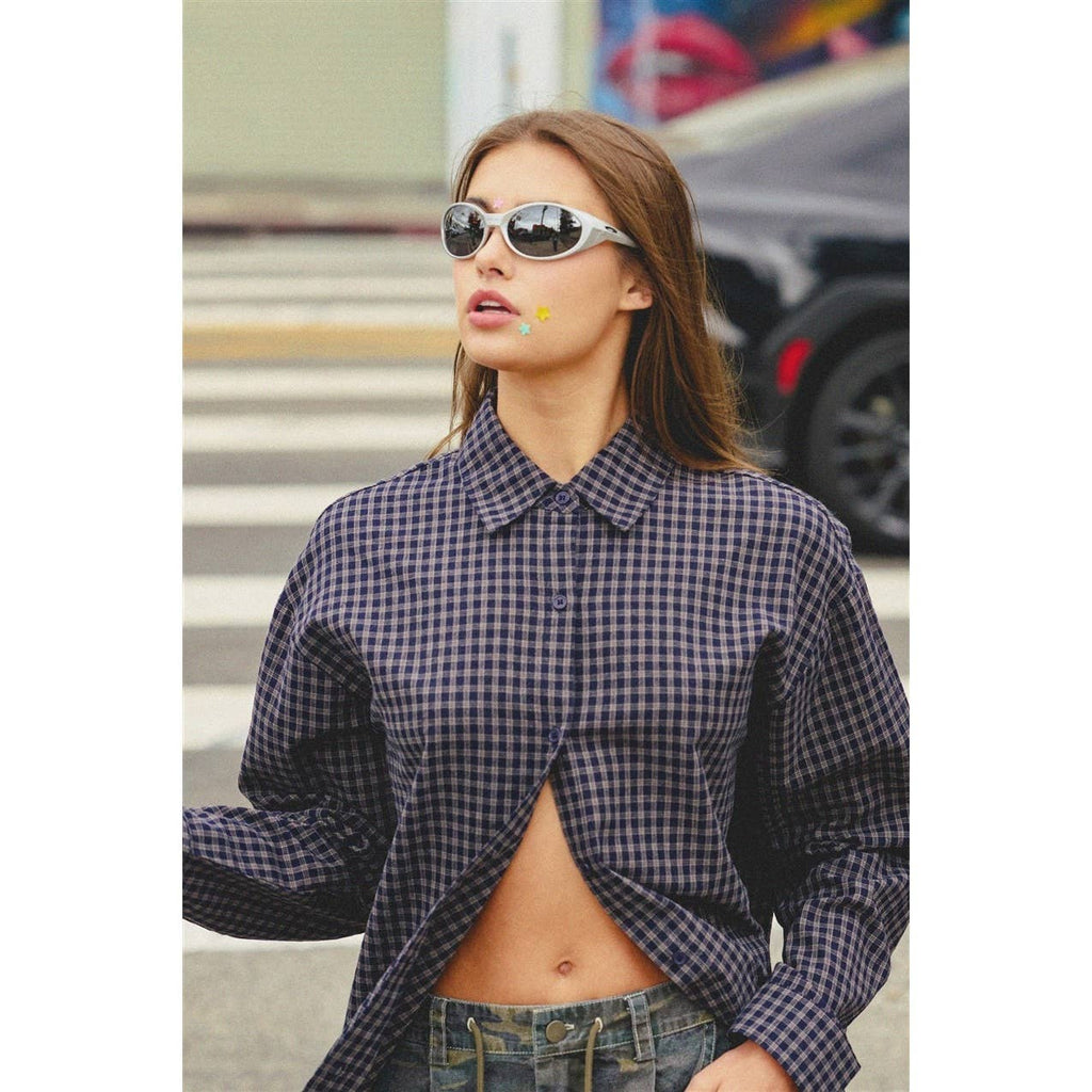 Plaid Button-Up Shirt