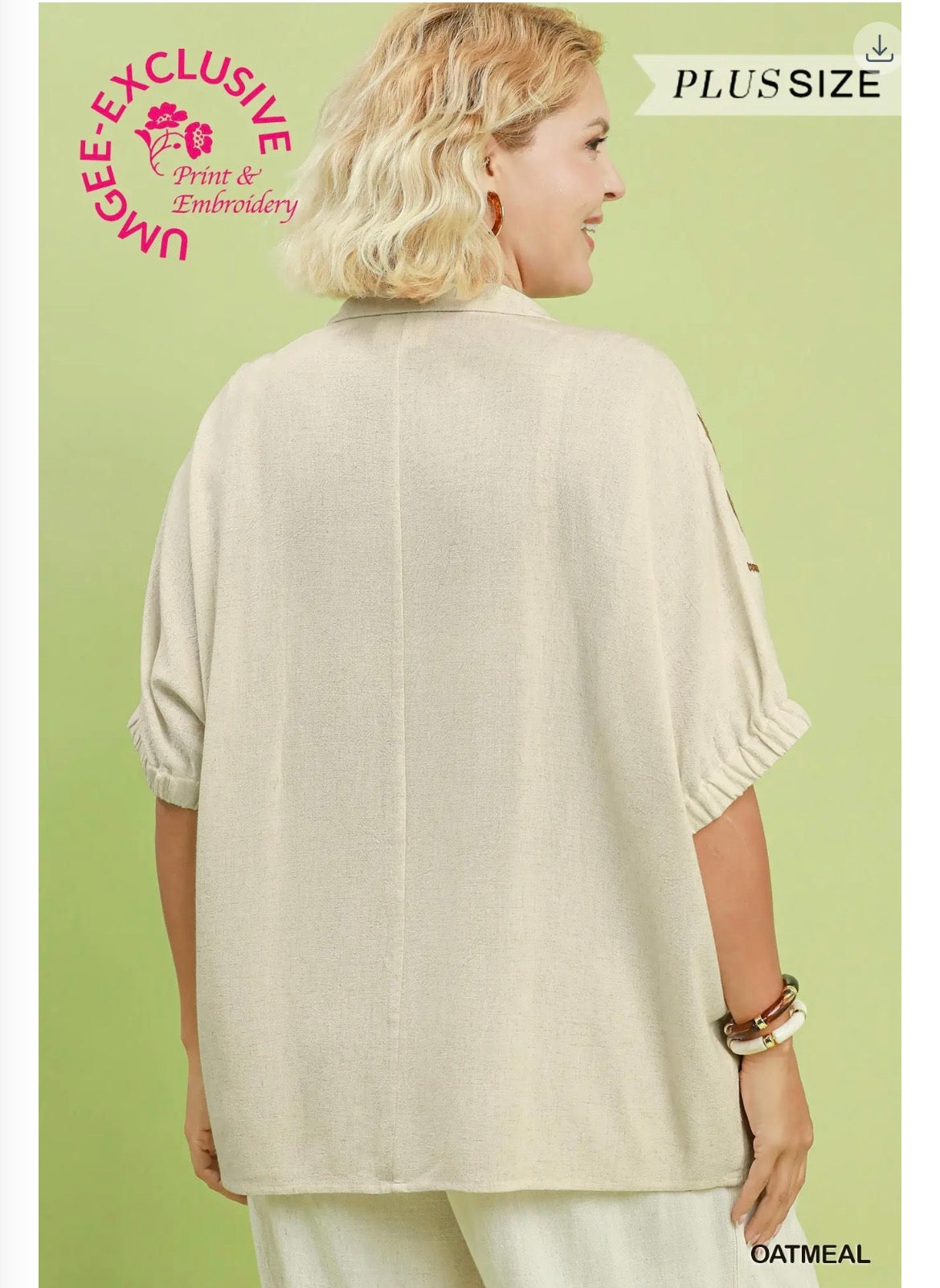 Embroidered Sleeve Top