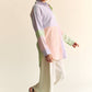 MULTI COLOR PLAID COLOR BLOCK BUTTON FRONT SHIRT