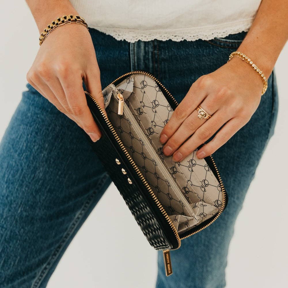 Large Zip Woven Wallet
