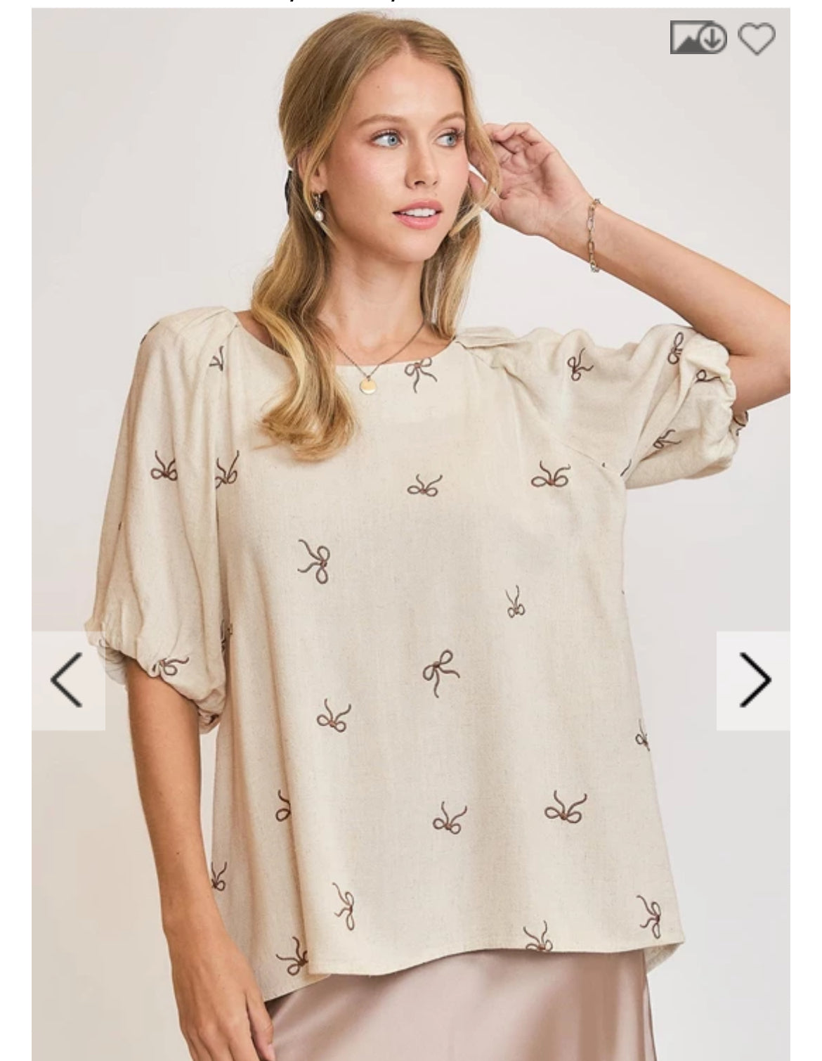 Linen Blend Ribbon Top