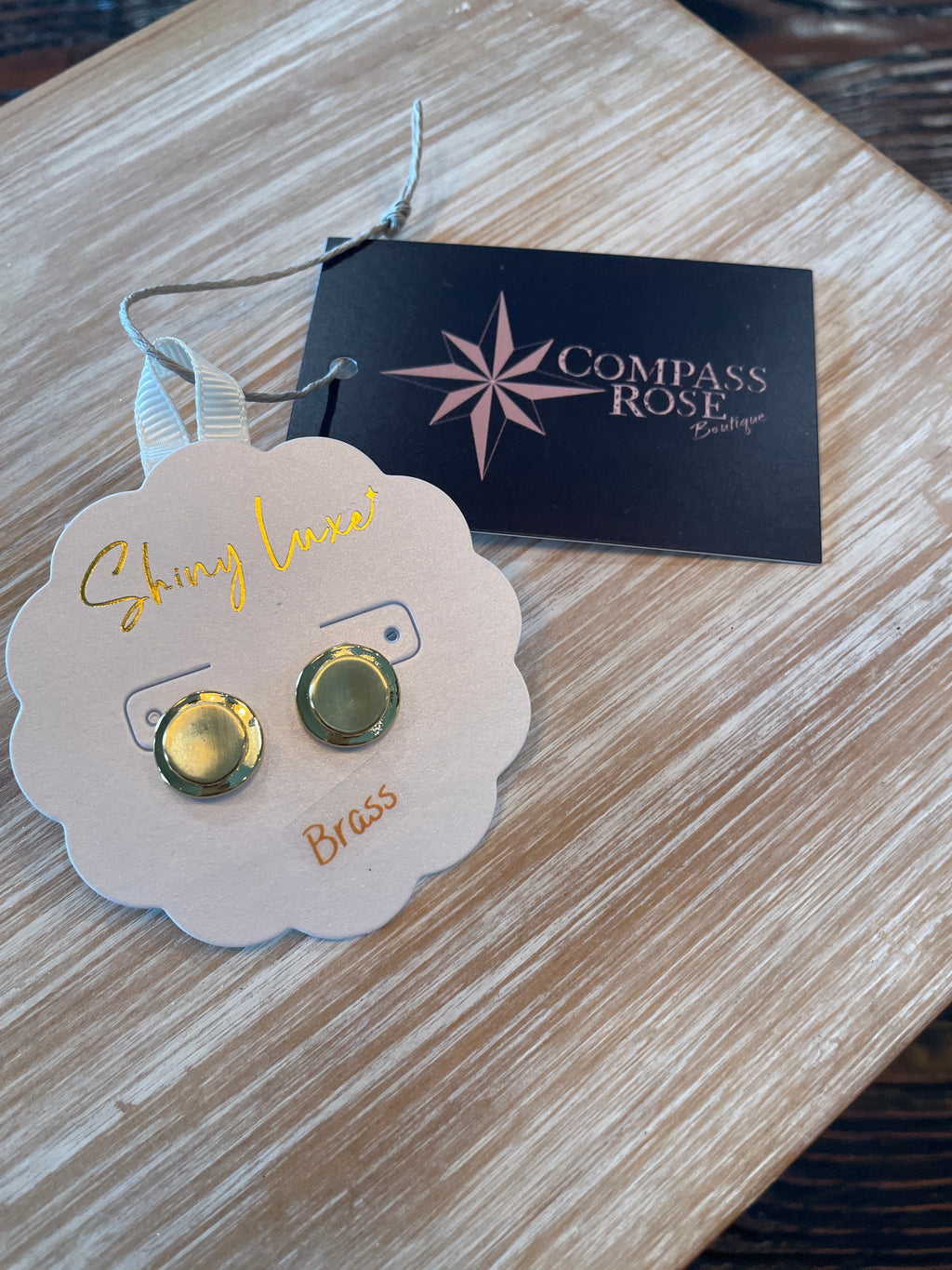 Gold Button Earrings