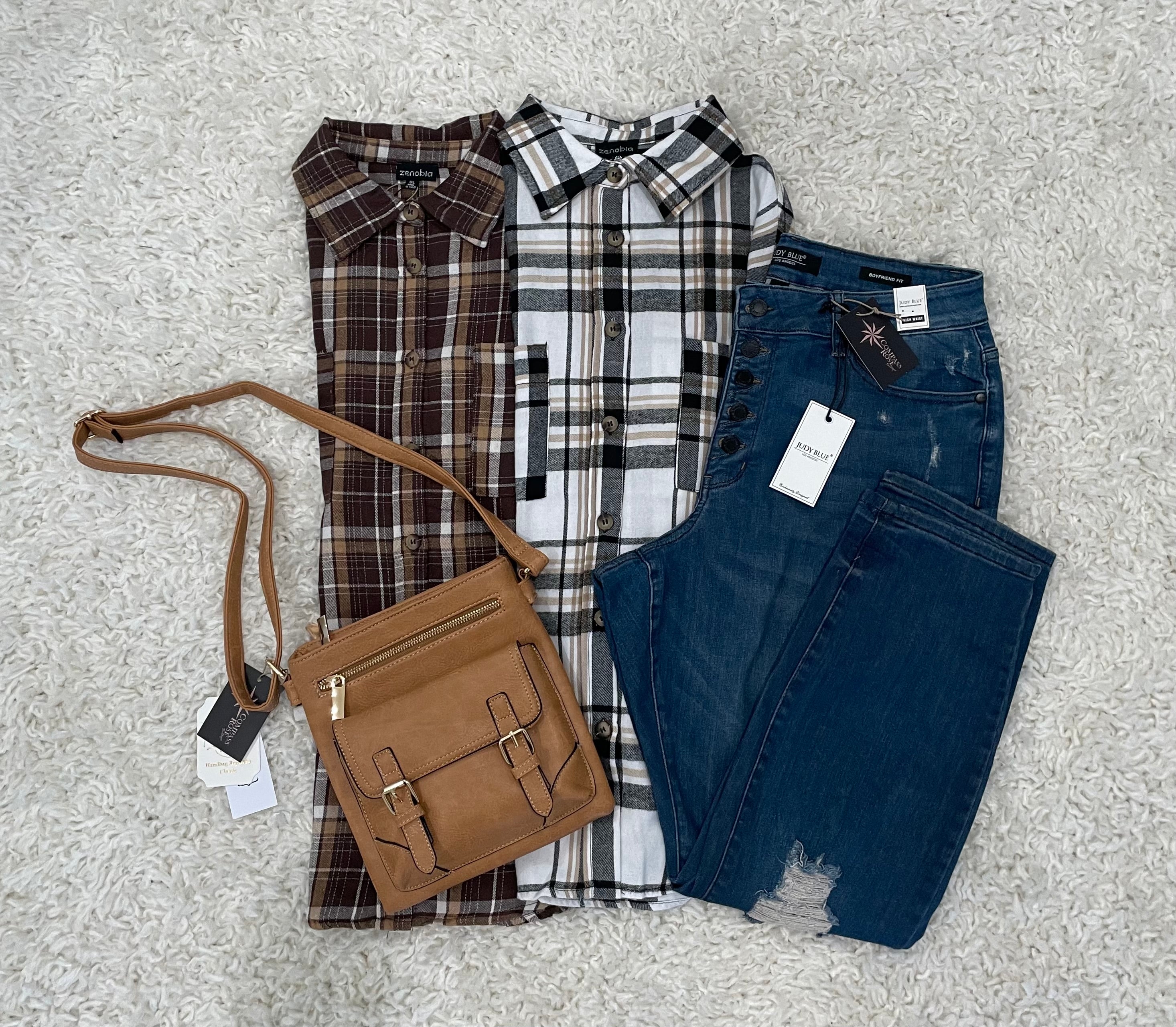 PLAID COLLARED BUTTON DOWN LONG SLEEVE SHIRT