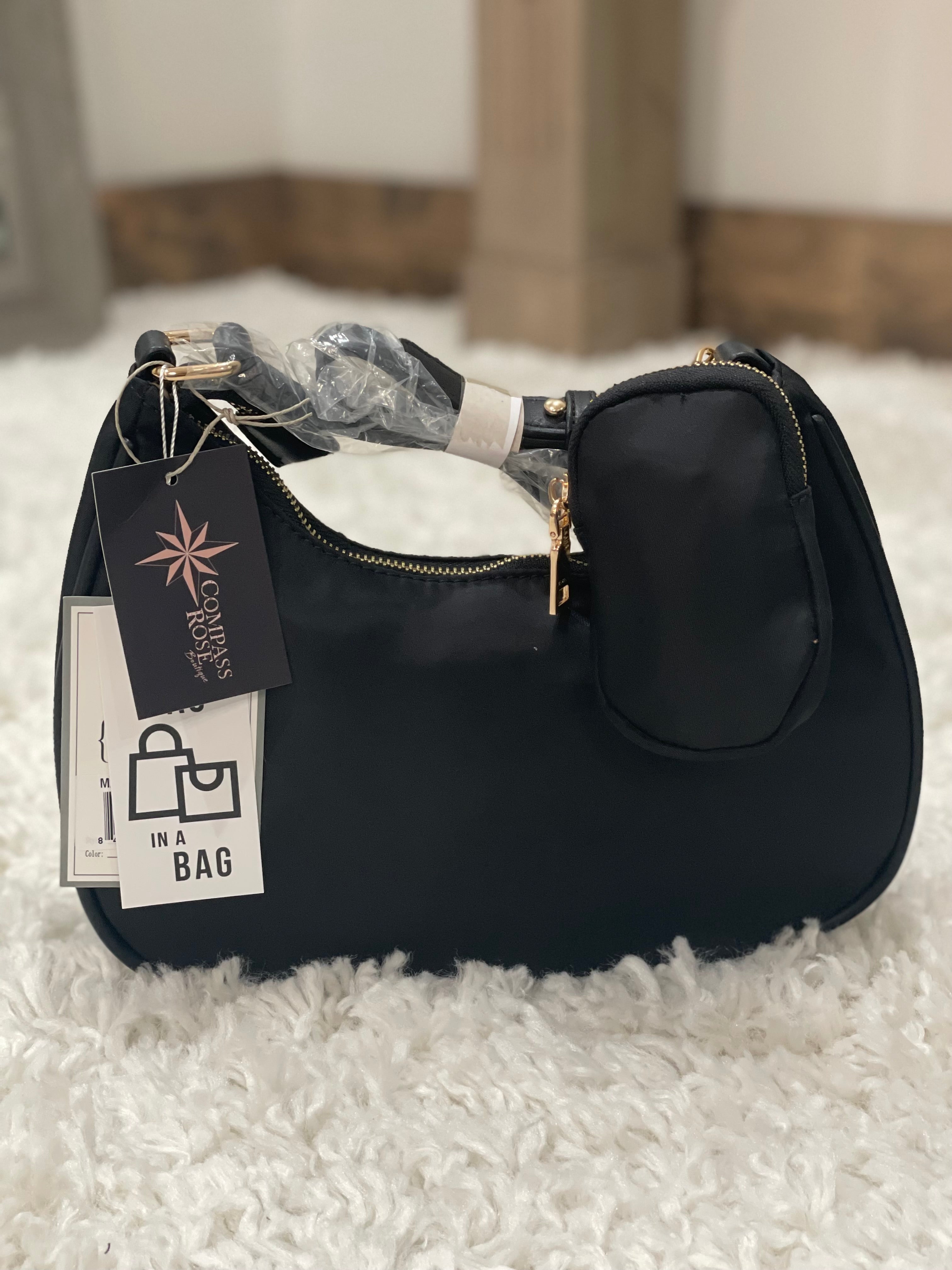 Nylon Shoulder Bag w/ Coin Pouch