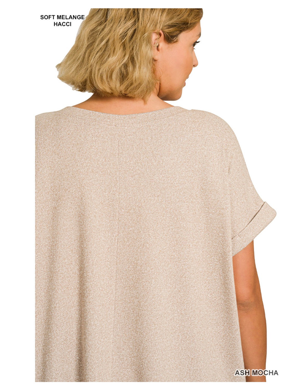 Soft Melange Hacci V-Neck Tee