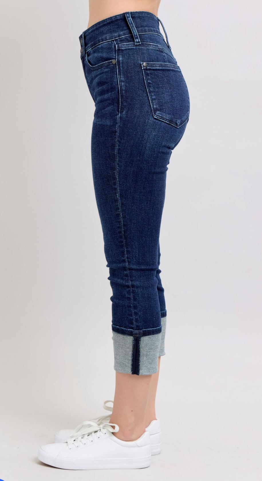 Judy Blue HW Double Waist Band Capri