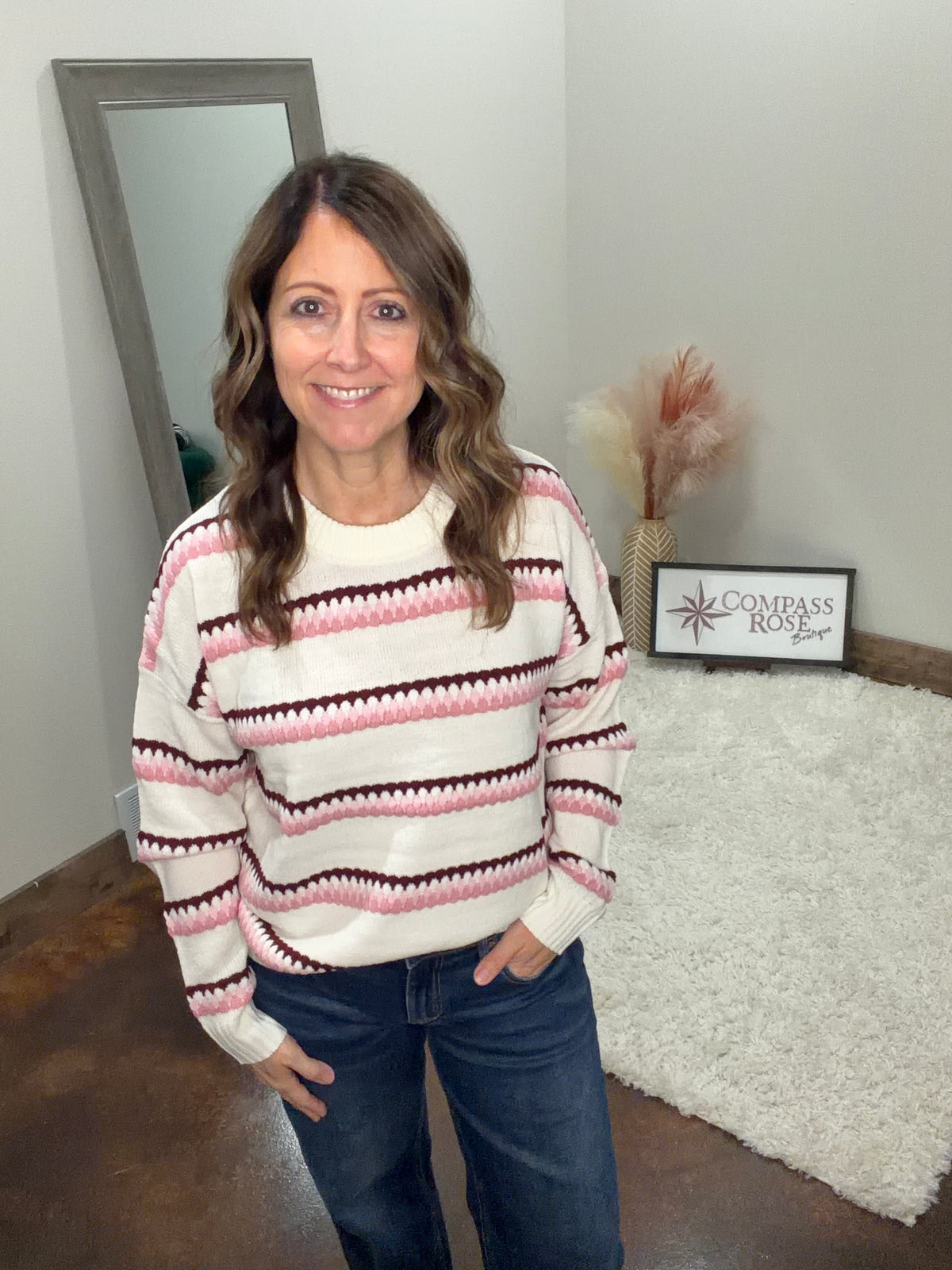 Honeycomb Multi-Striped Sweater