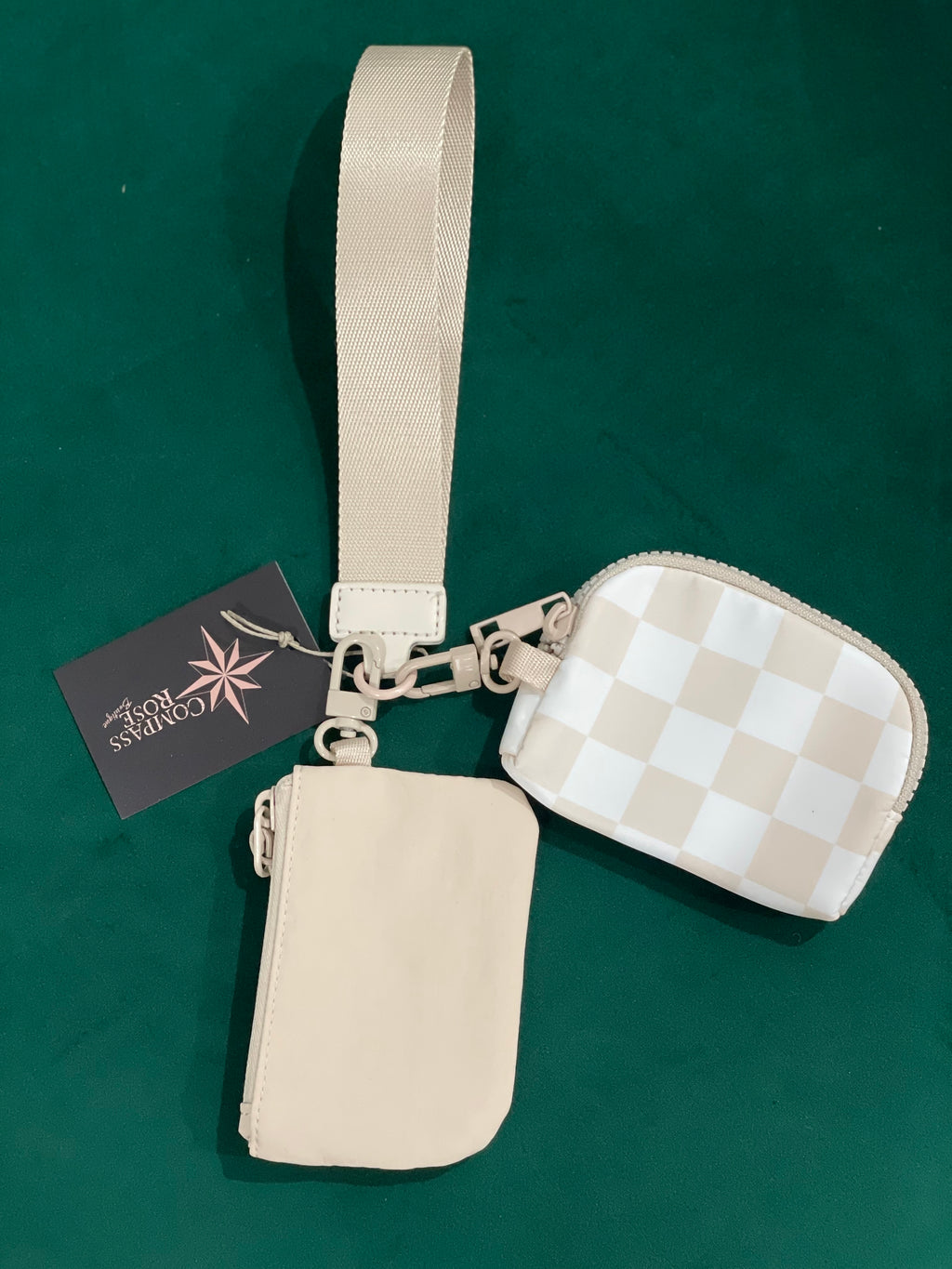 Dual Pouch Wristlet Keychain Wallet