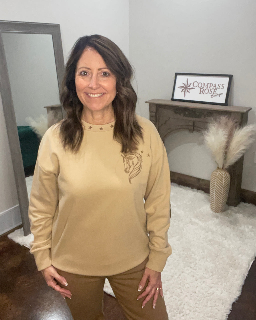 Giddy Up Horse Embroidered Sweatshirt