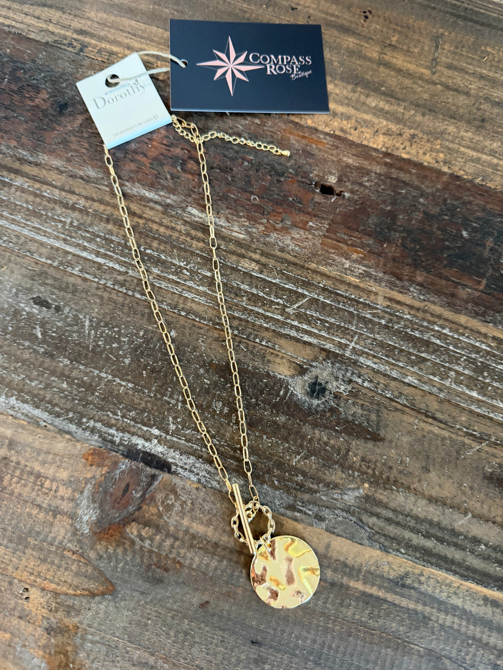 Circle and Bar Pendant Necklace