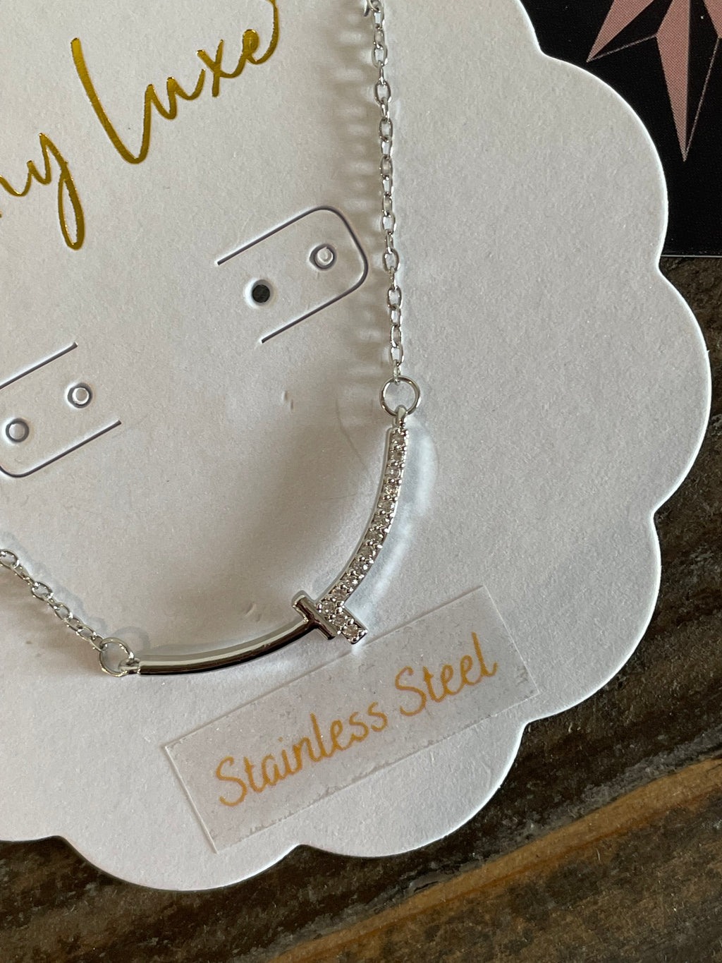Cross Side Bar Necklace