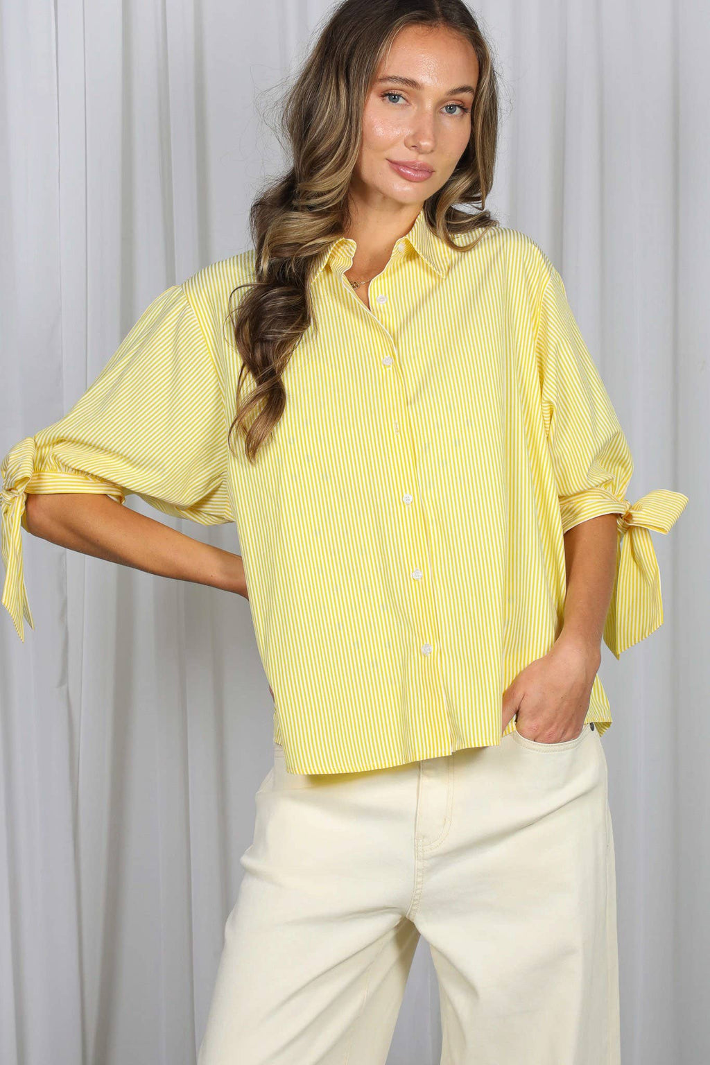 Bow Tie Sleeve Blouse