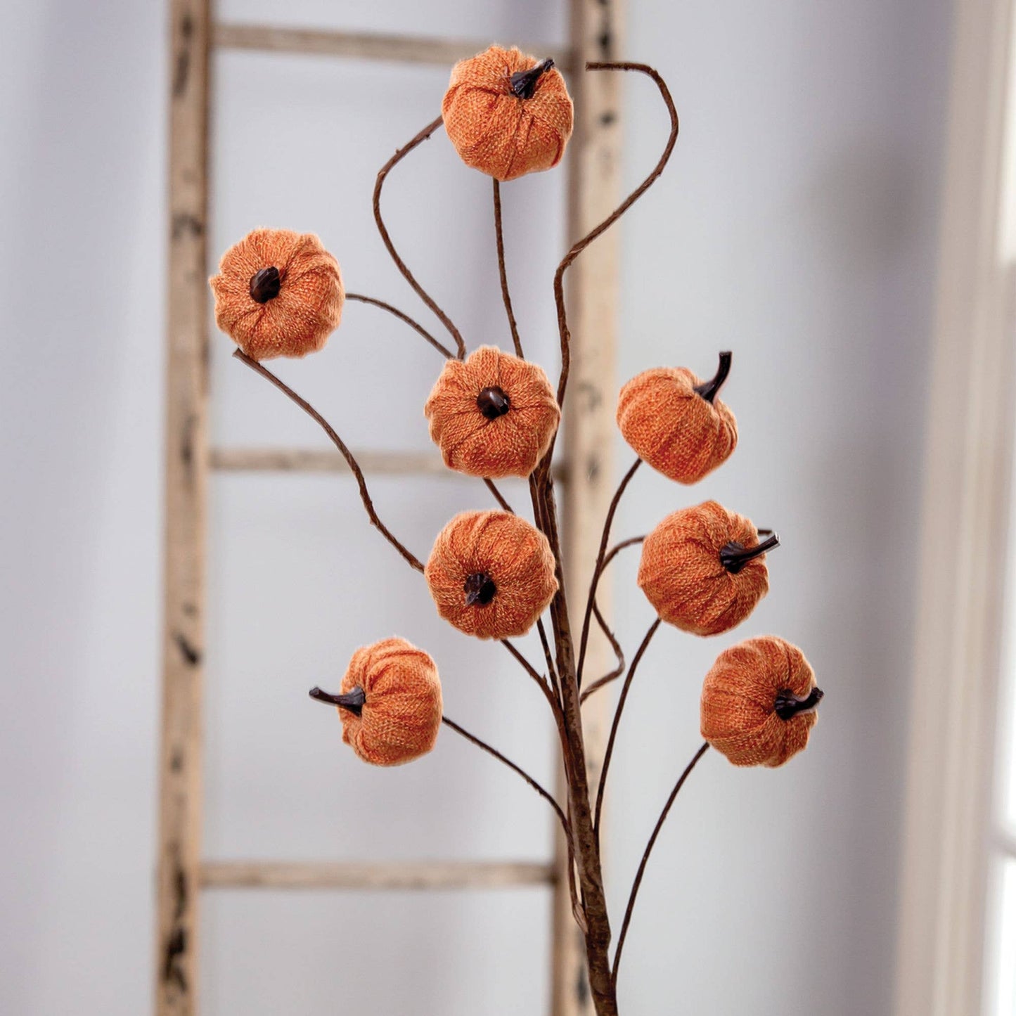 Orange Burlap Pumpkin Pick