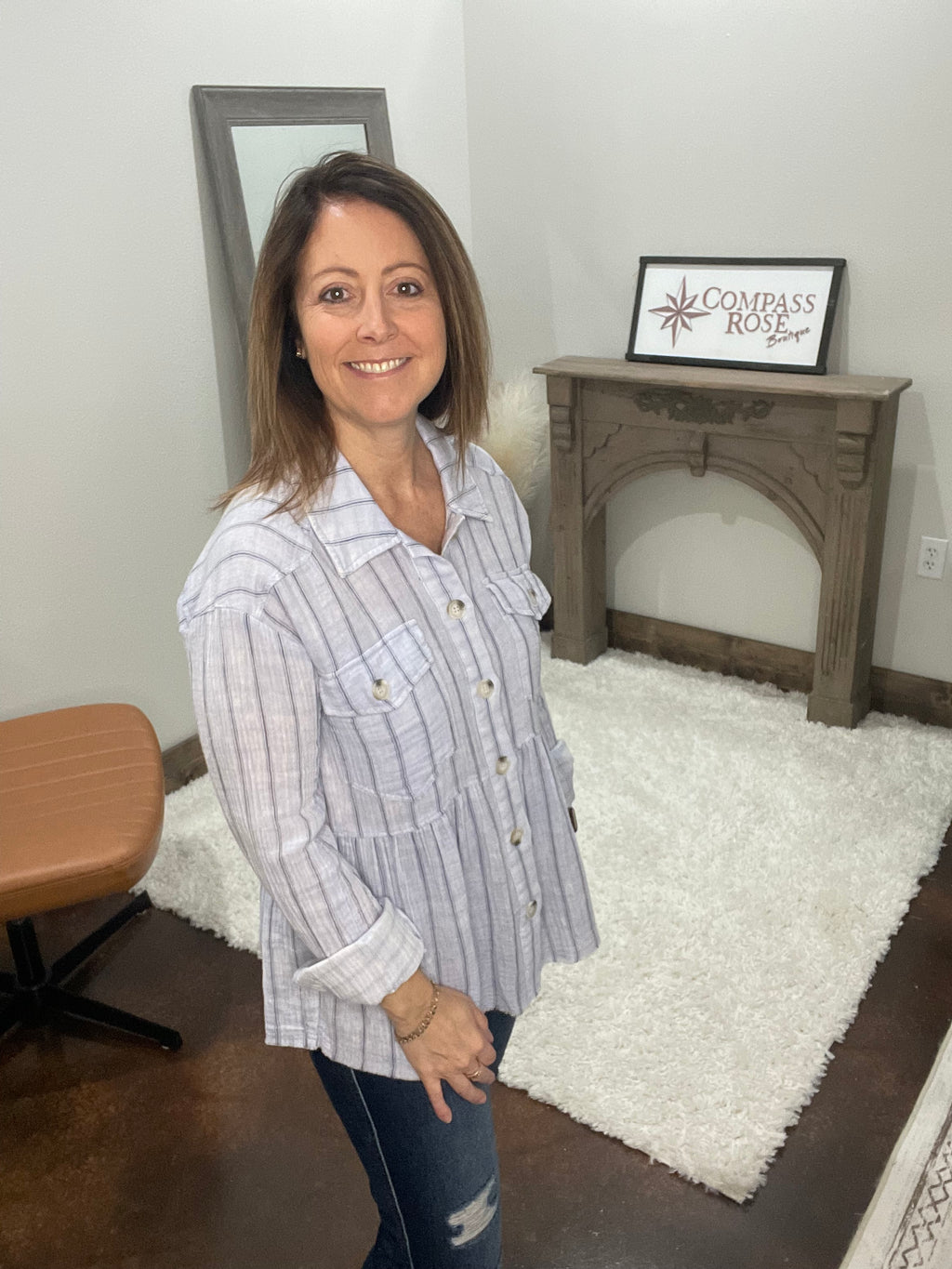 Washed Peplum Jacket