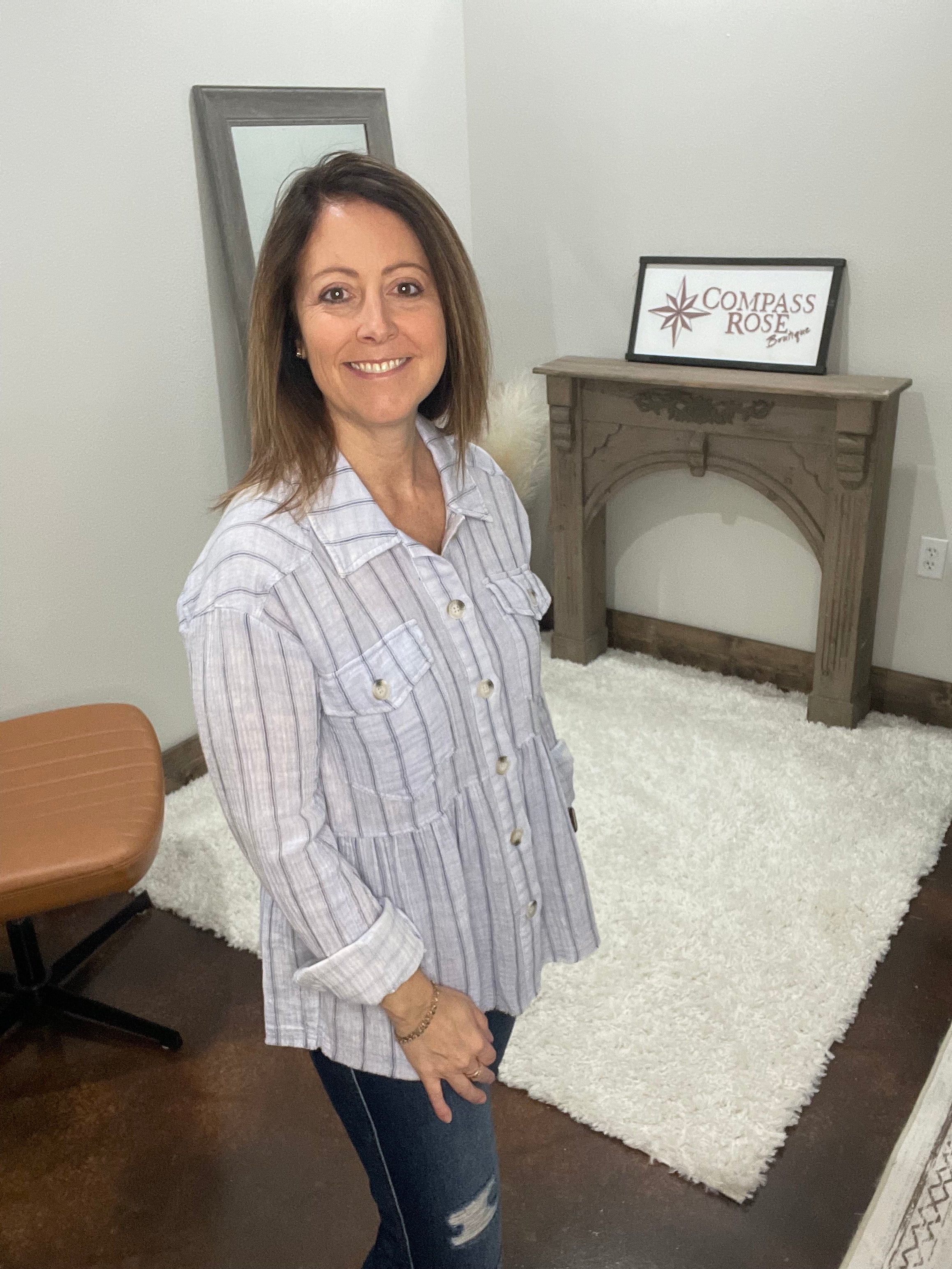 Washed Peplum Jacket