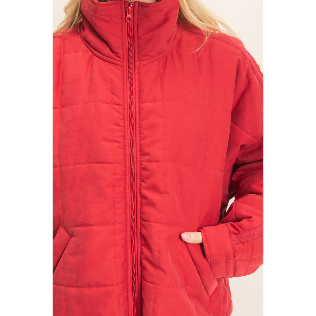 Quilted High Collar Jacket