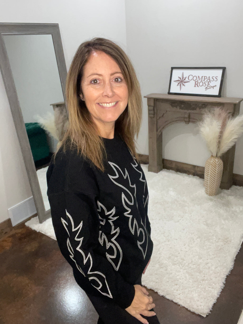 Western Boots Stitch Sweatshirt