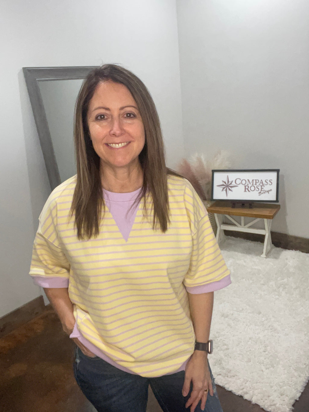 Striped Terry Oversized Top