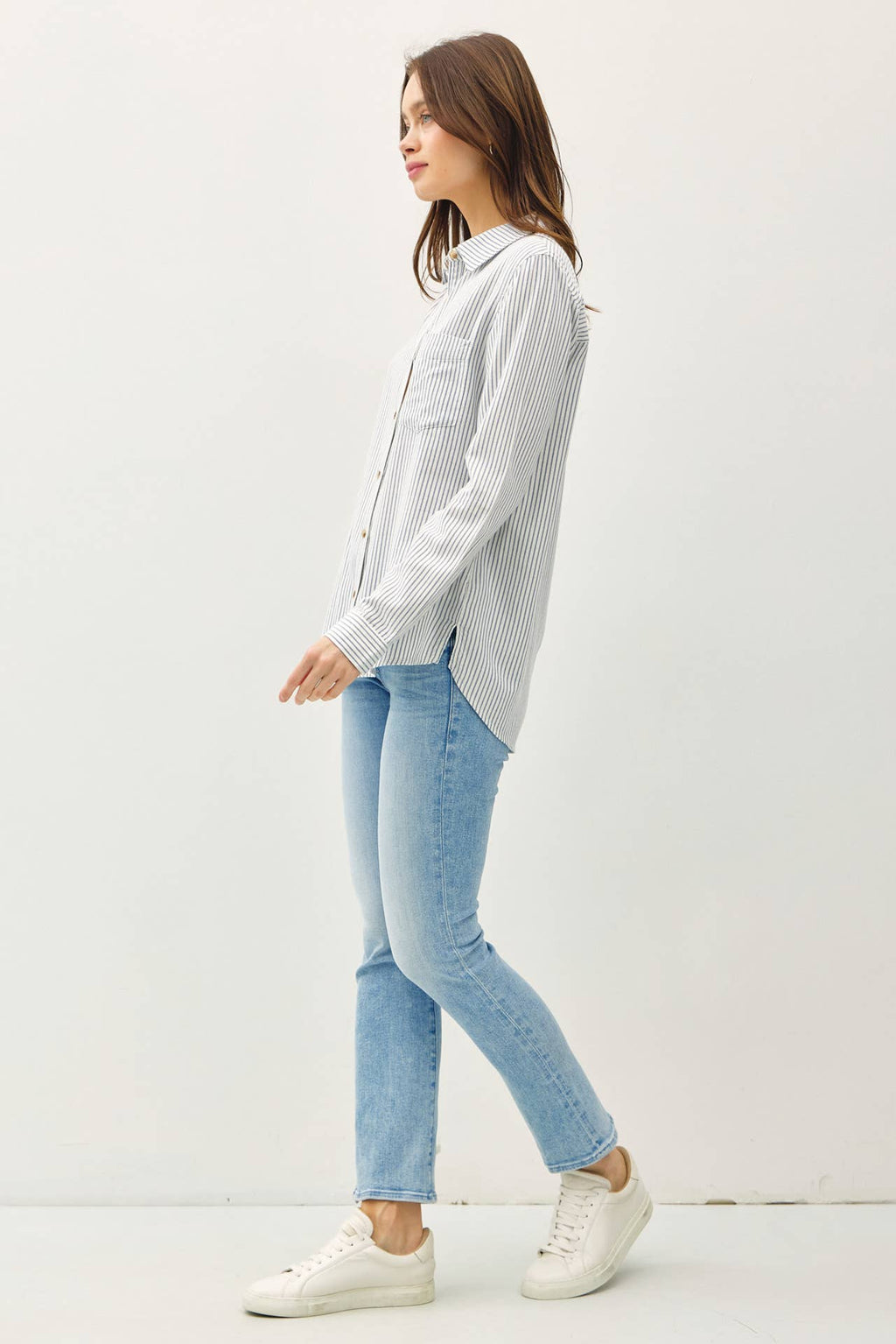 Pinstripe Button Up Shirt