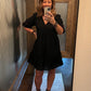 V-Neck Dress with Crochet Sleeve