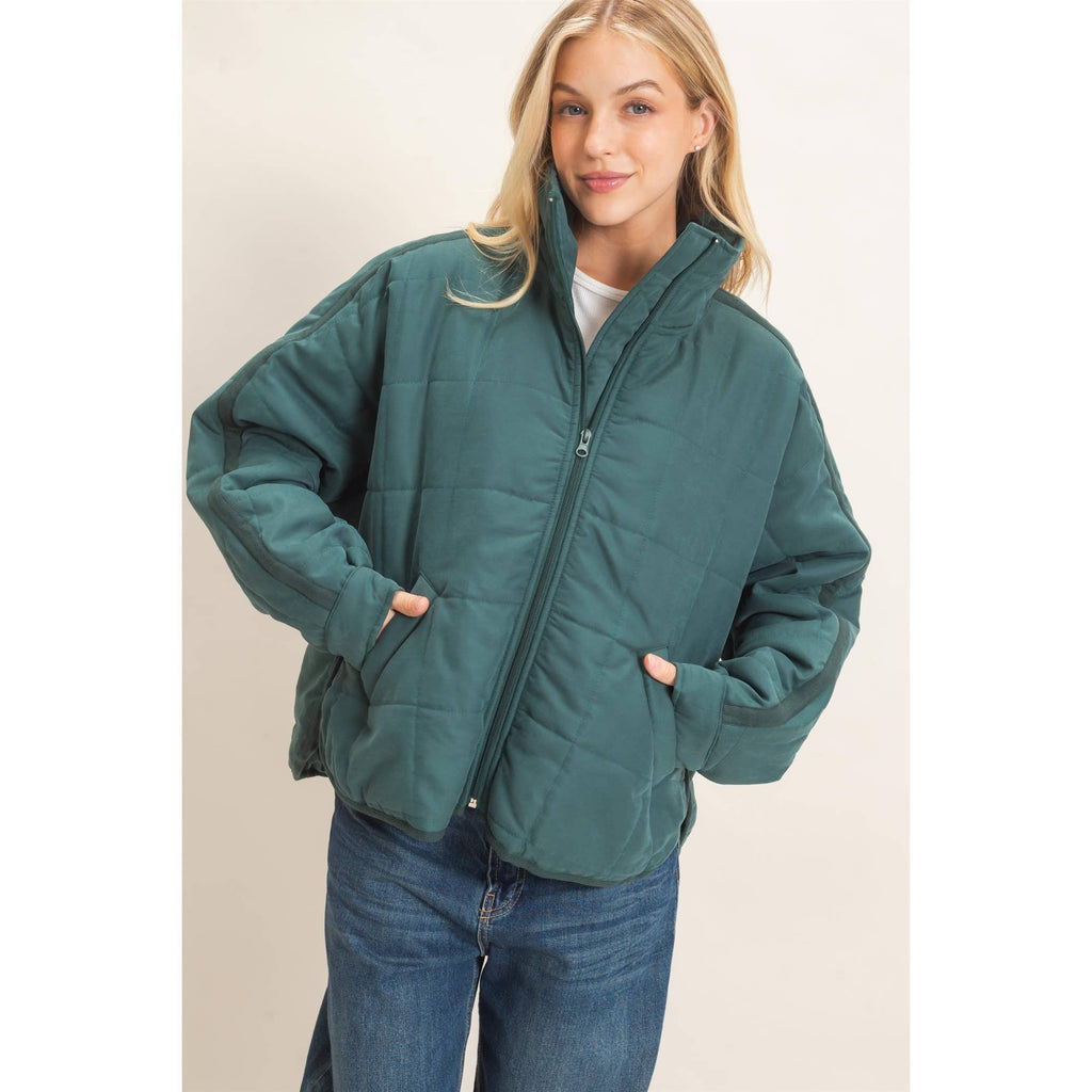 Quilted High Collar Jacket
