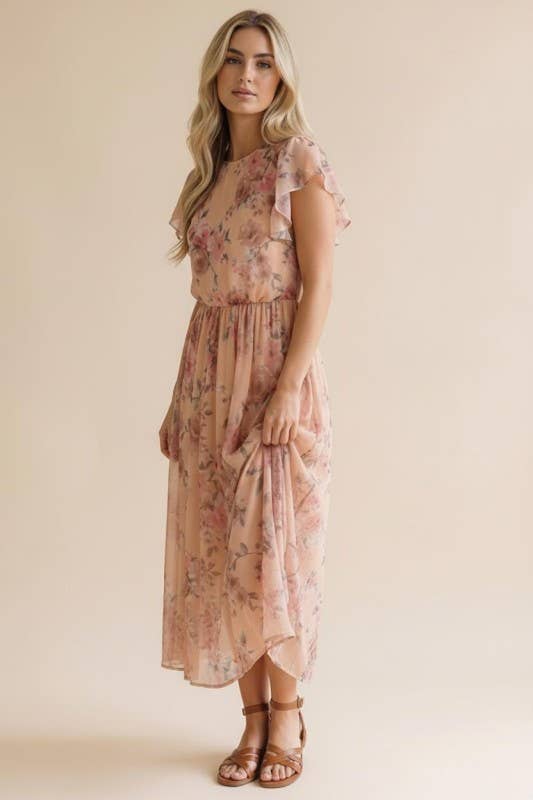 Fit and Flare Semi Sheer Dress