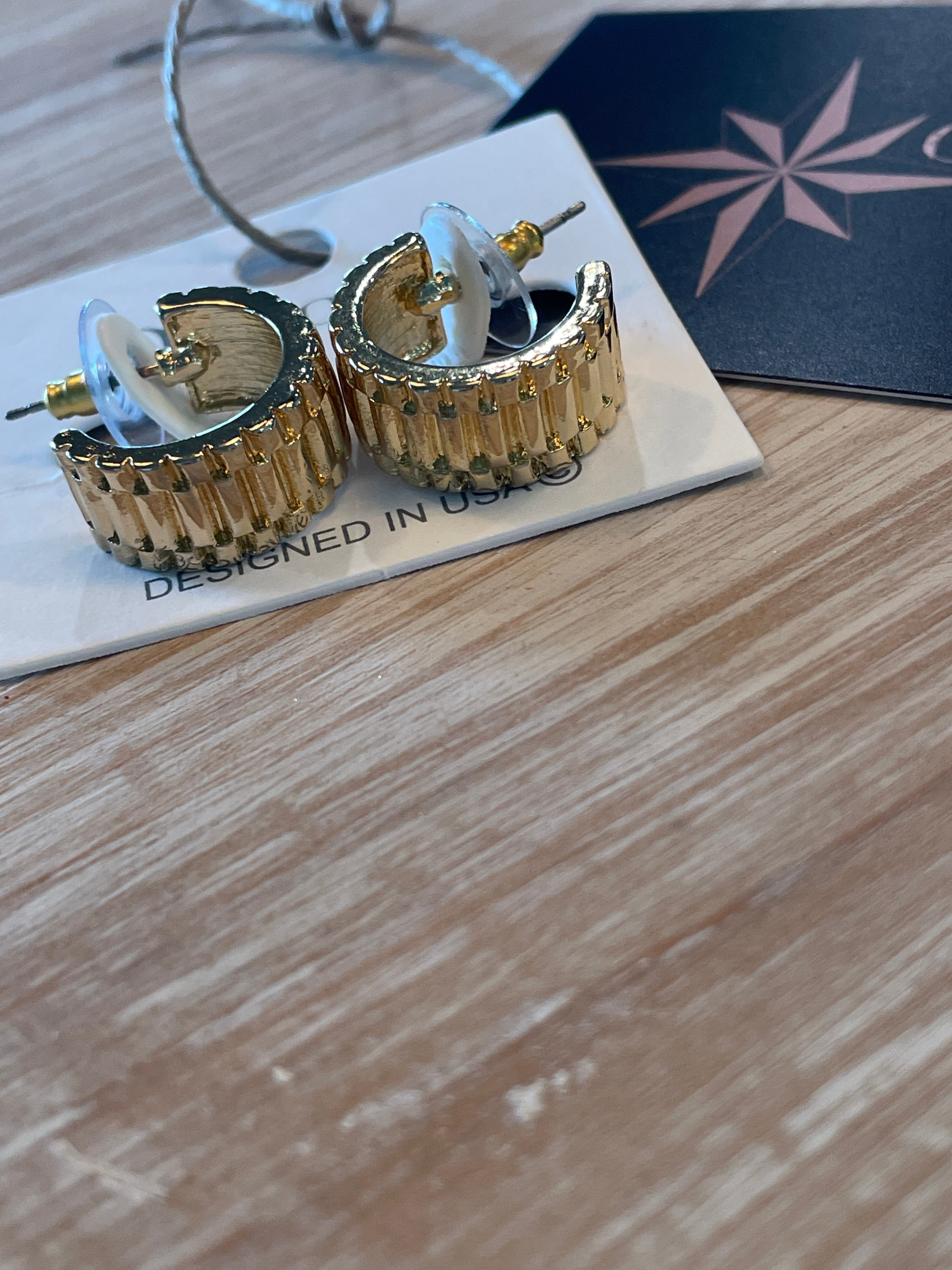 Wide Gold Hoop Earrings