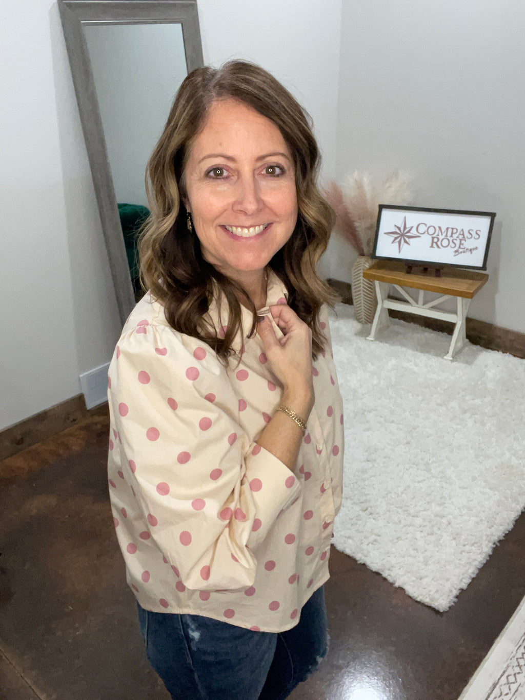 Playful Polka Dot Puff Sleeve Top