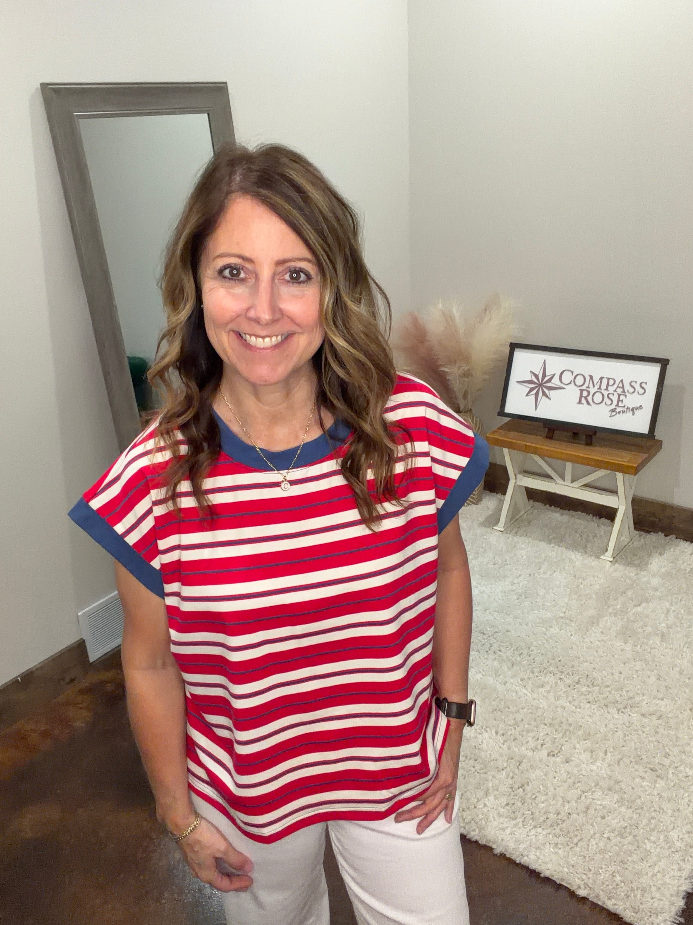 Americana Striped Short Set